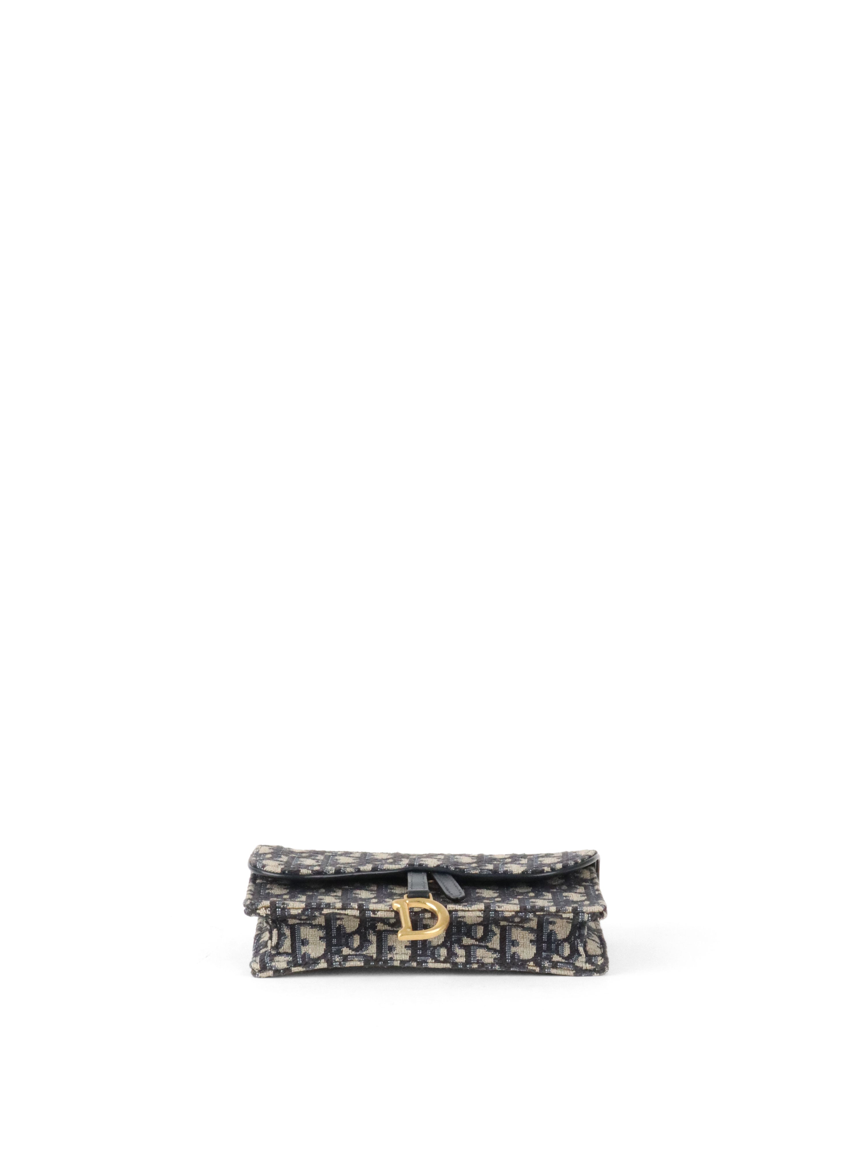 Dior Navy Oblique Saddle Belt Bag