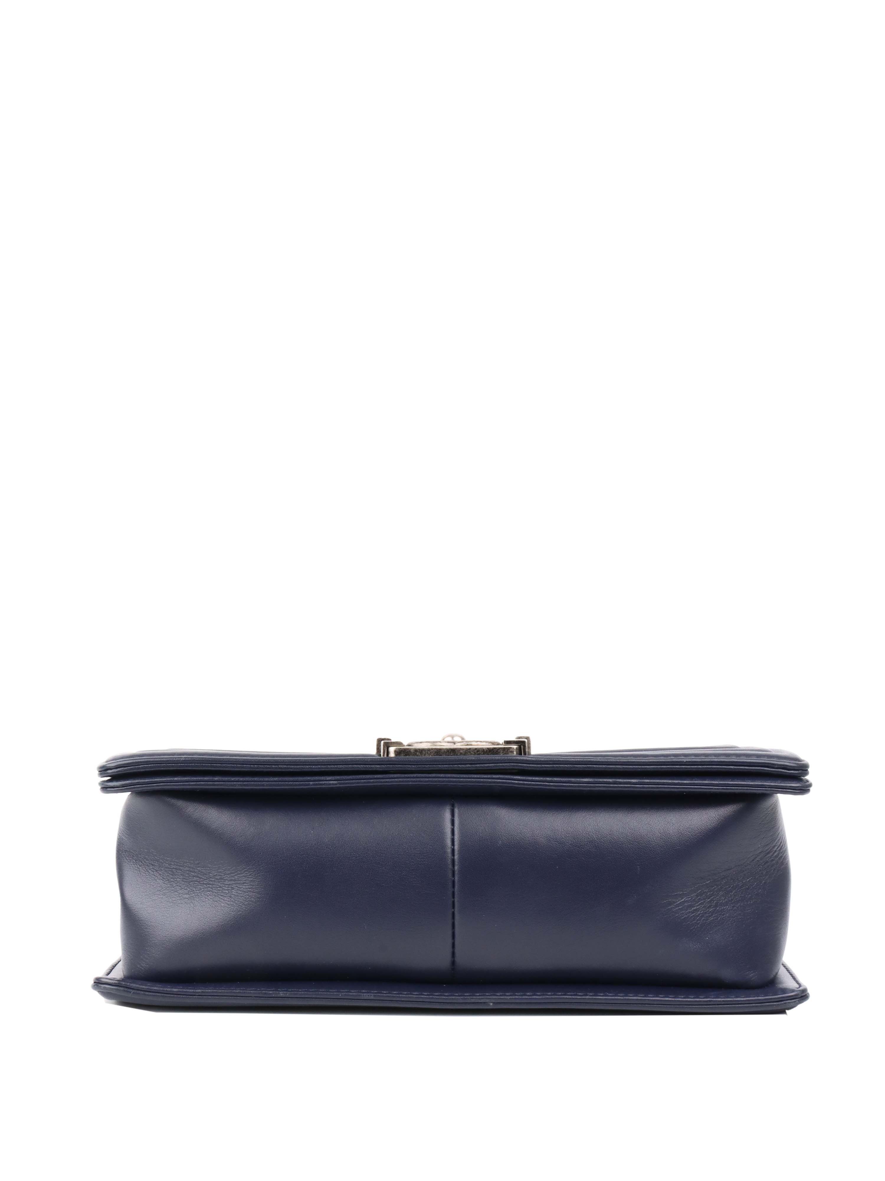 Chanel Medium Navy Boy Bag.