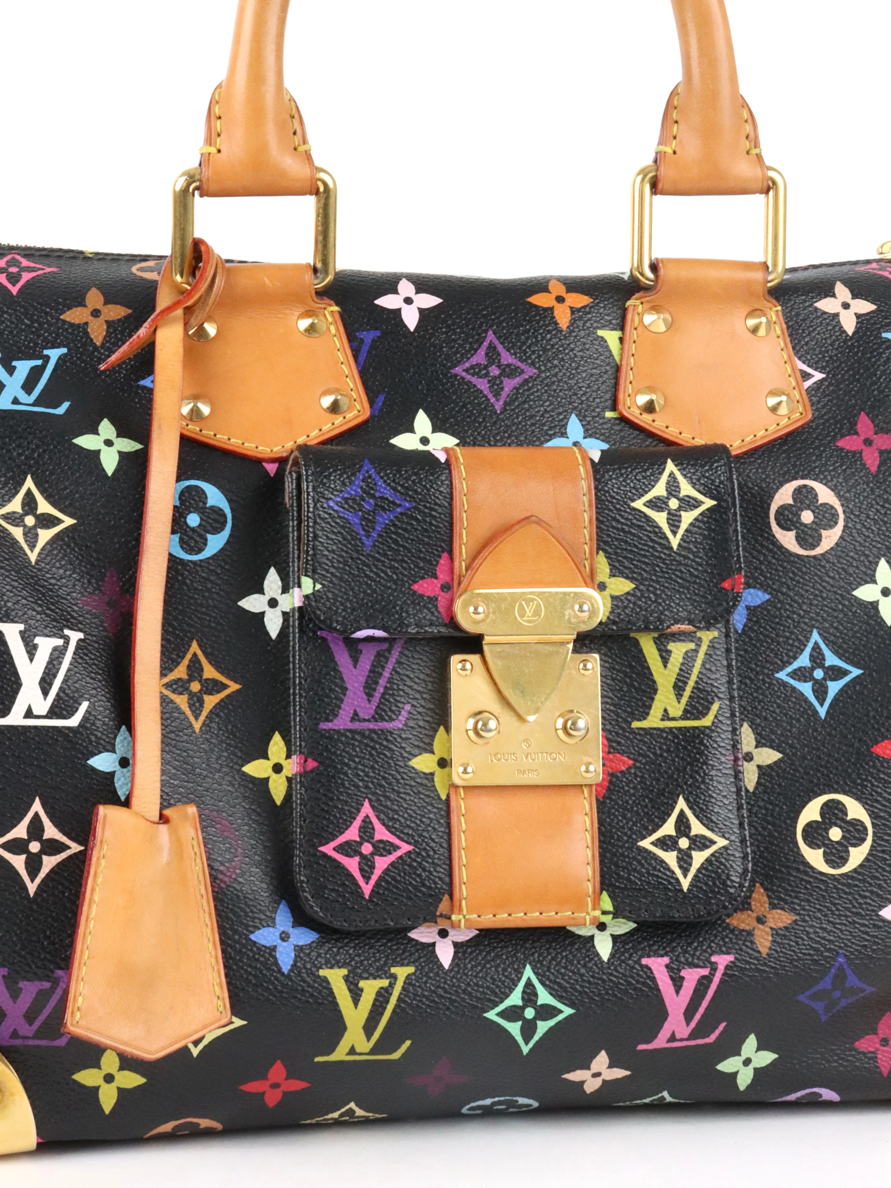 Louis Vuitton x Takashi Murakami Limited Edition Black Monogram Multicolor Speedy 30