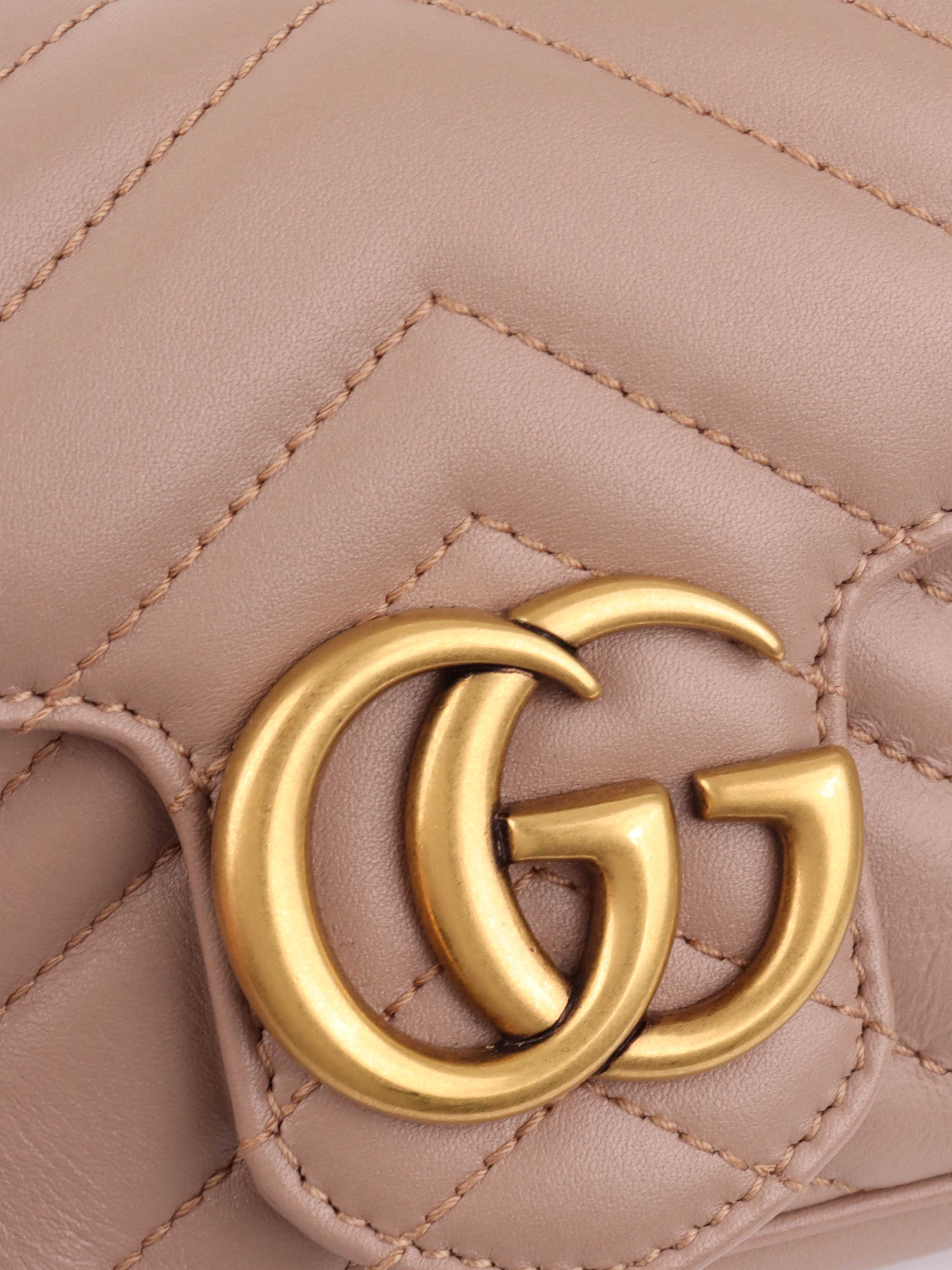 Gucci Beige Super Mini Marmont Bag.