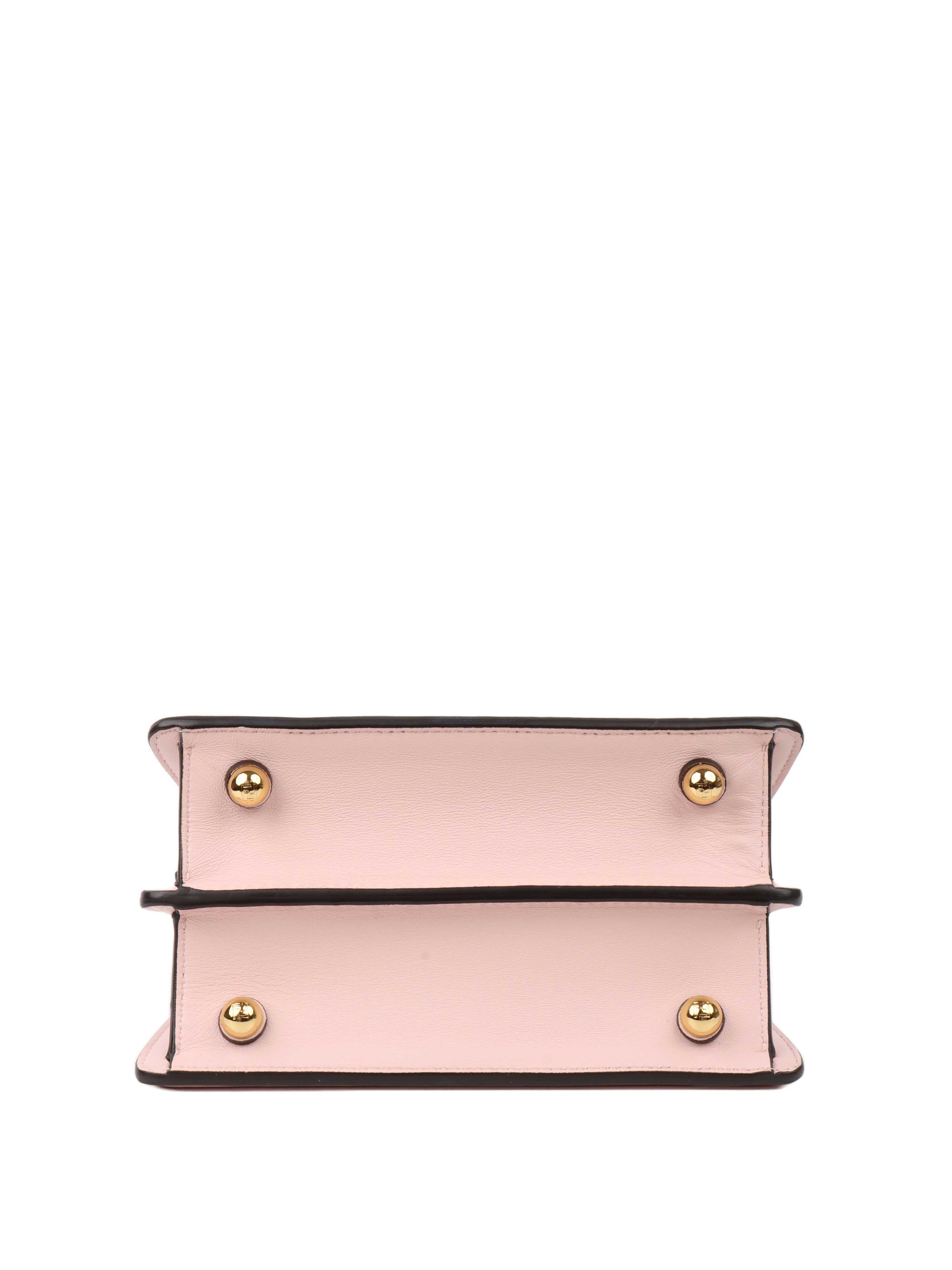 Fendi Peekaboo ISeeU Petite Pale Pink Padded Nappa Leather Bag.