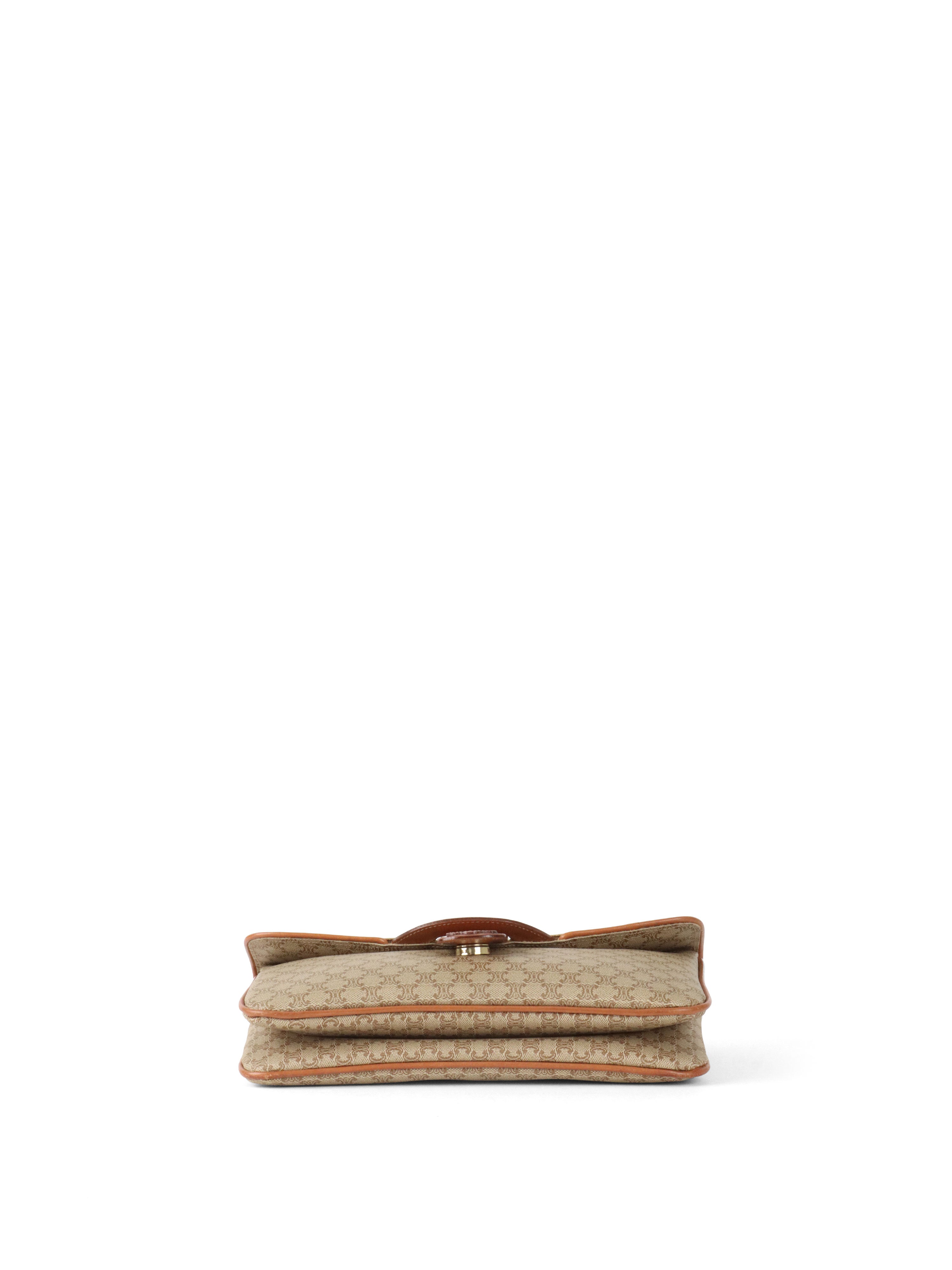 Celine Vintage Macadam Pattern Coated Canvas Clutch Bag