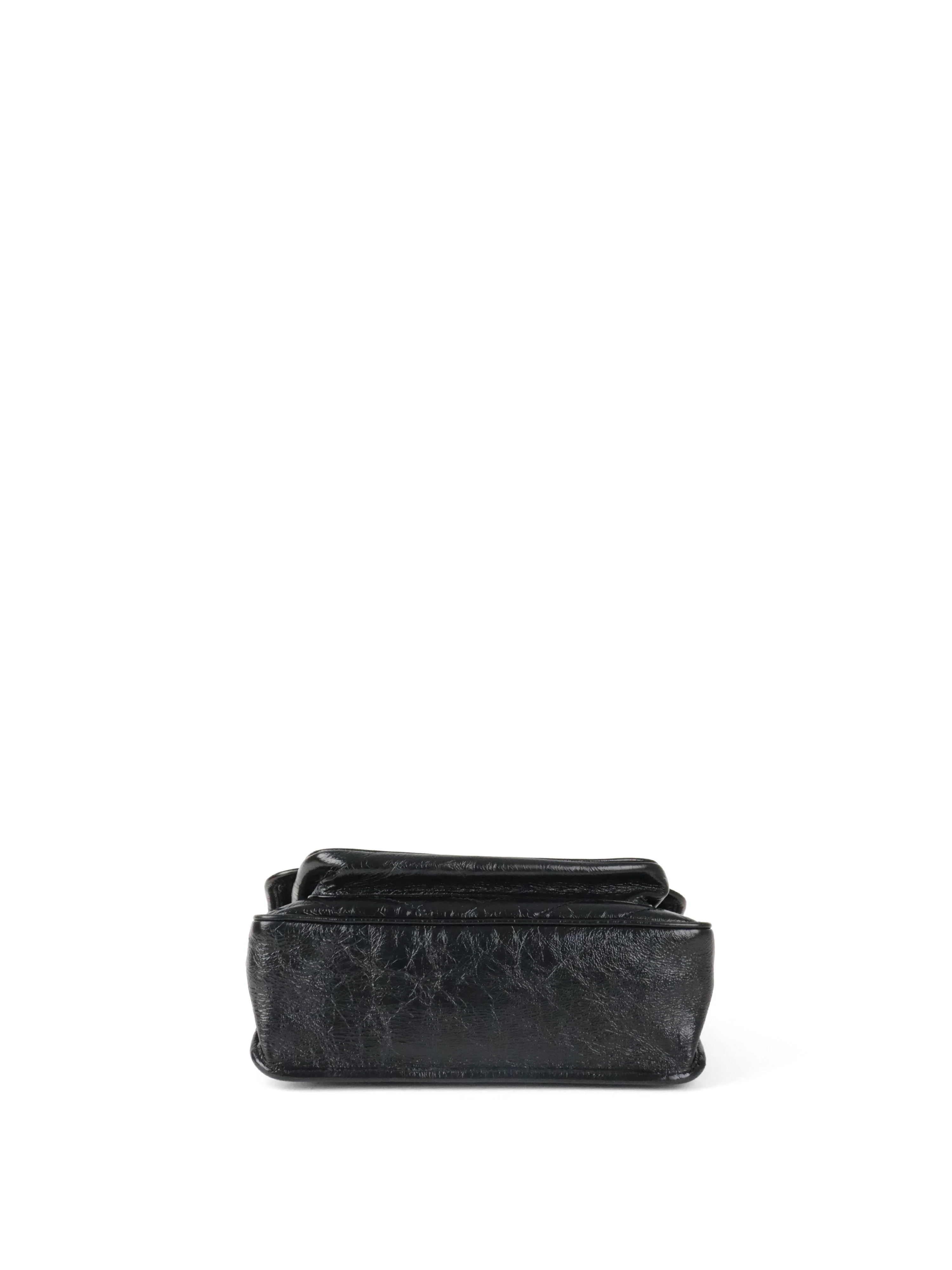 Saint Laurent Black Vintage Leather Medium Niki Bag