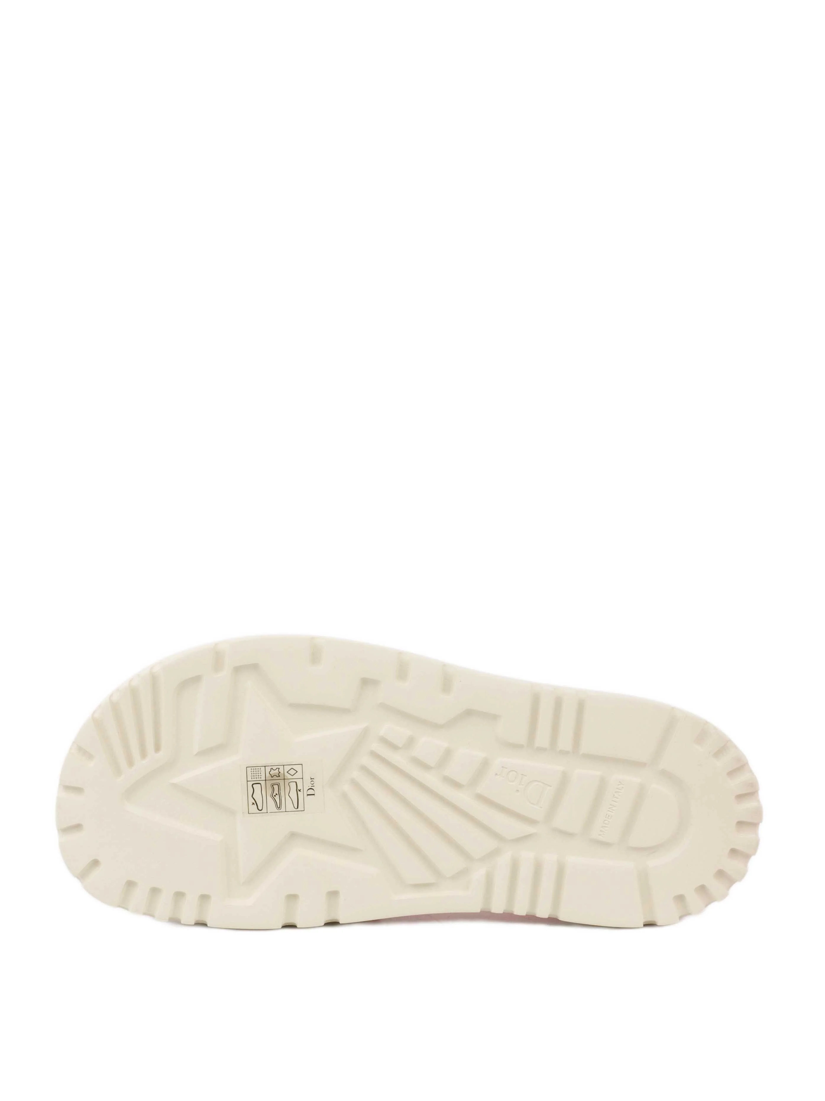 Dior Dway Rubber Slides in White  Fluro Pink.