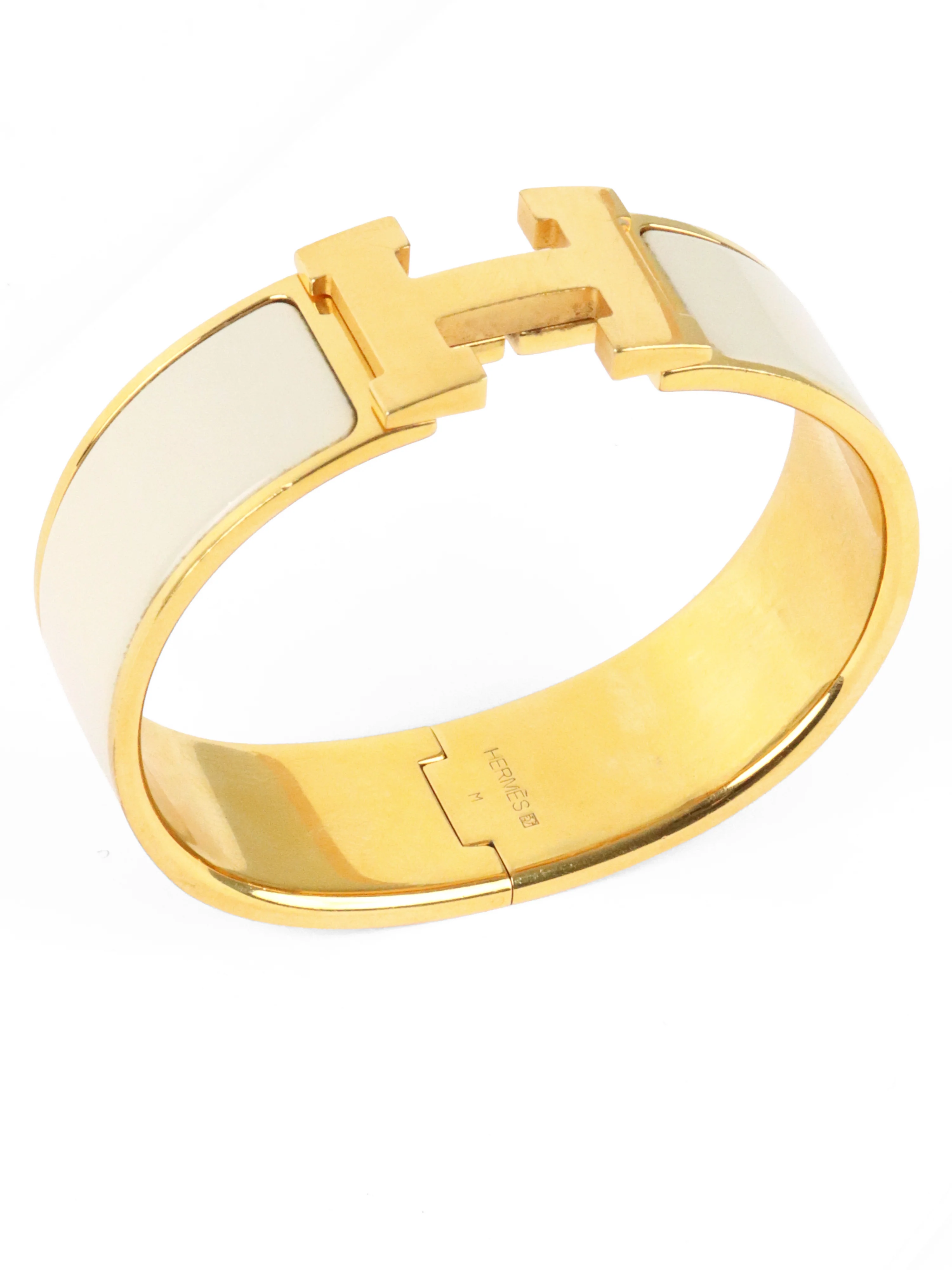 Hermes Blanc Clic Clac H PM Bracelet GHW