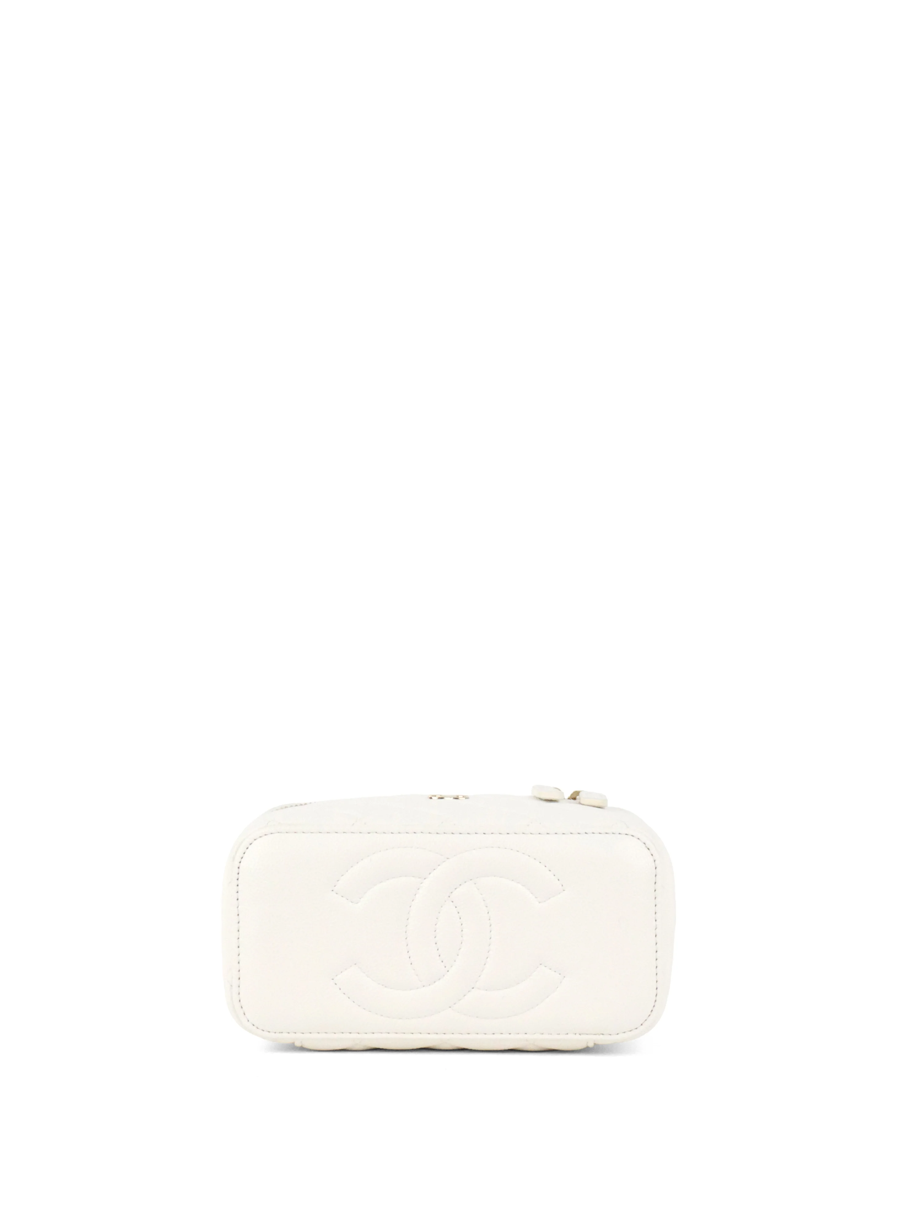 Chanel White Caviar Vanity Case