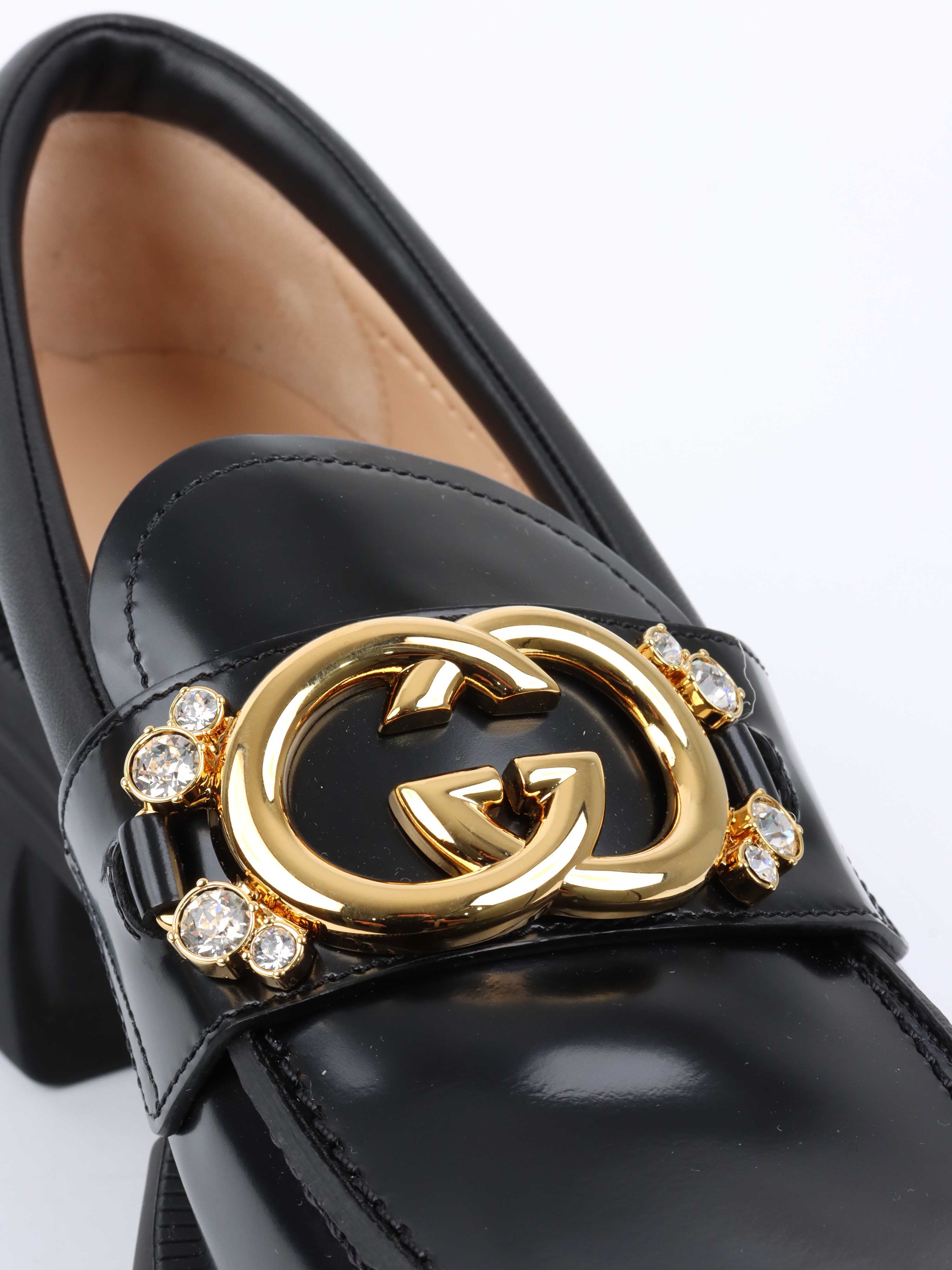 Gucci Interlocking GG 
Diamonte Loafers.