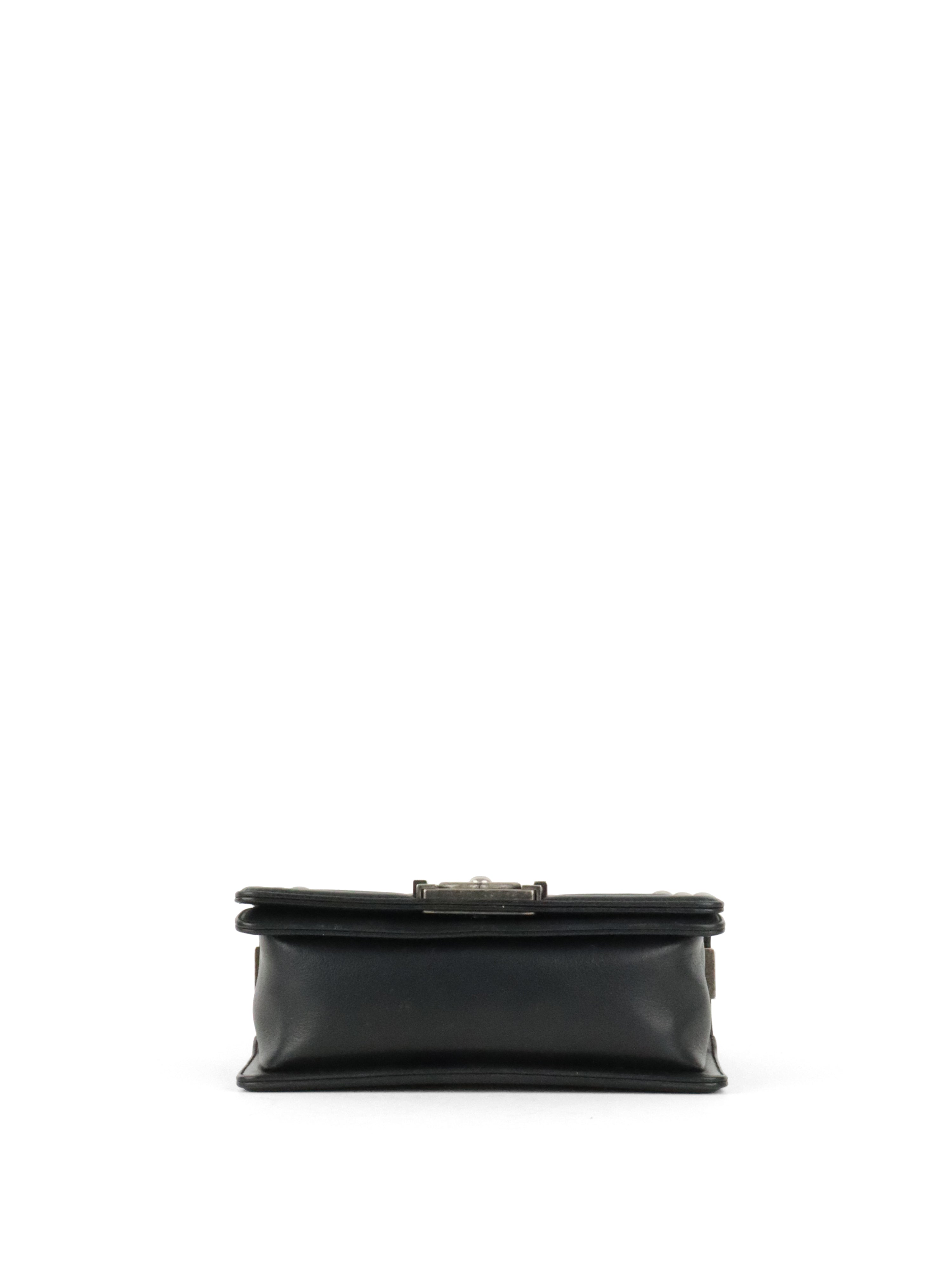 Chanel Black Caviar Boy Wallet On Chain GHW