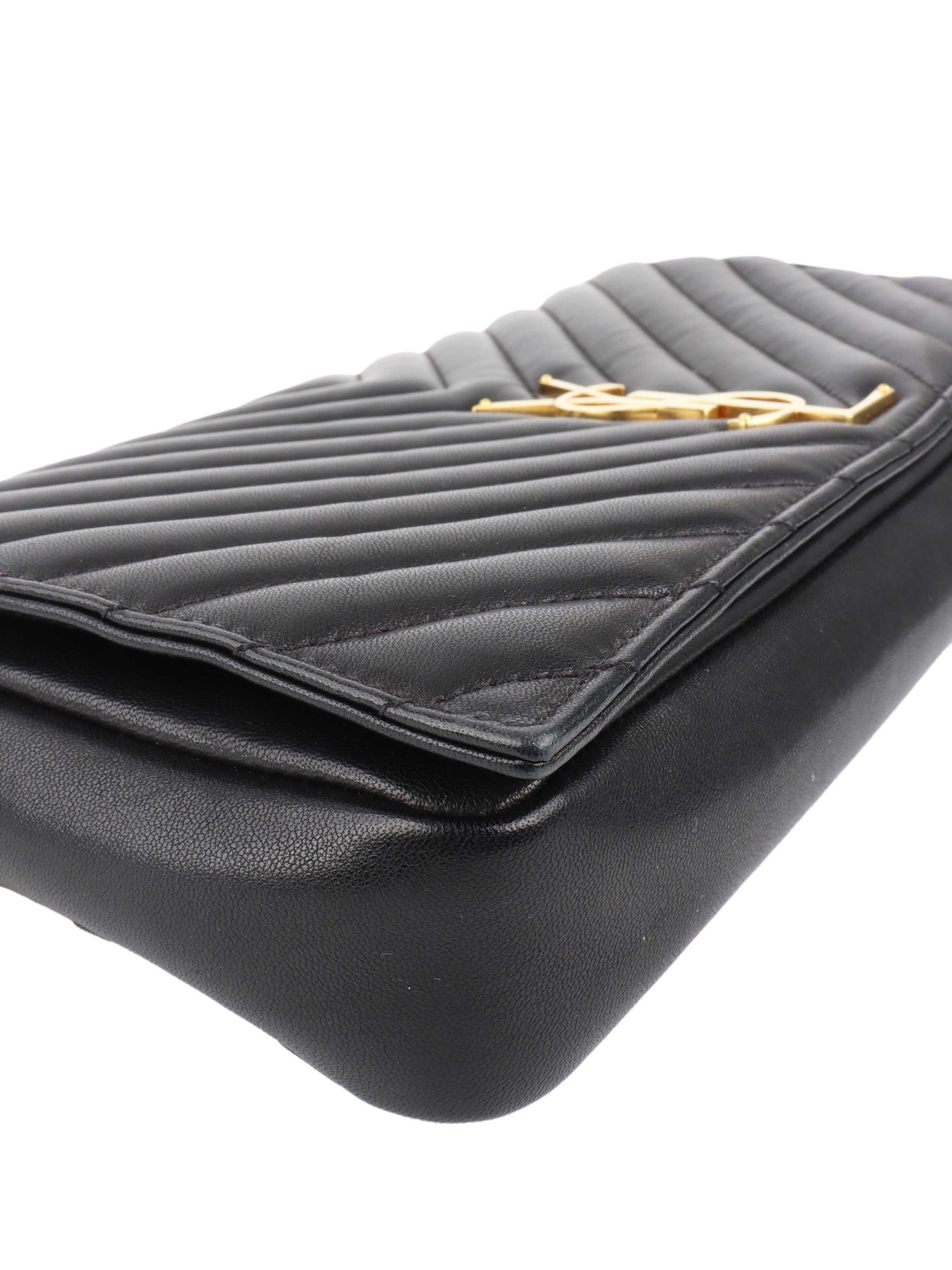 Saint Laurent Black Quilted Kate Bag.