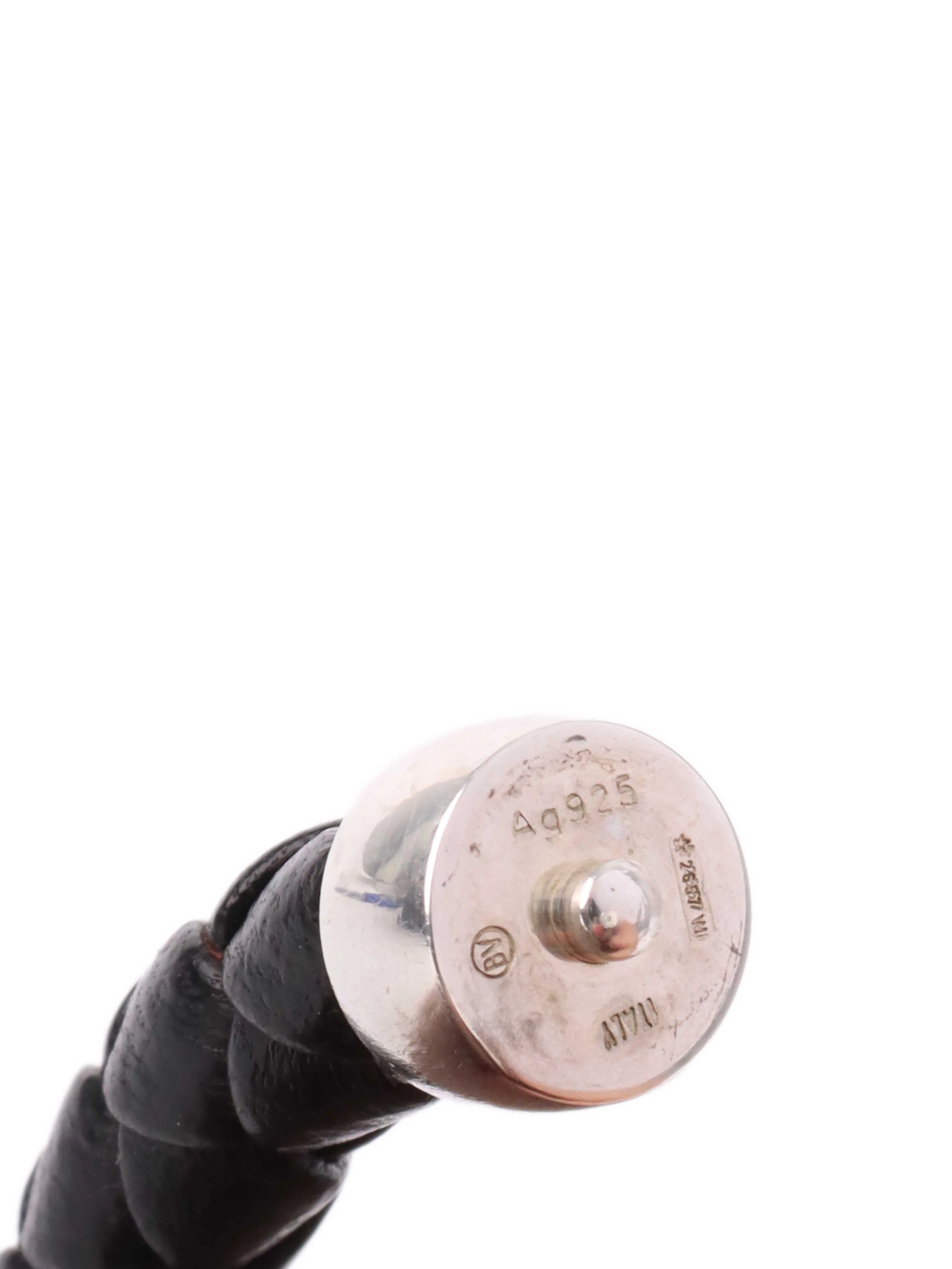 Bottega Veneta Black Knot Leather Bracelet.