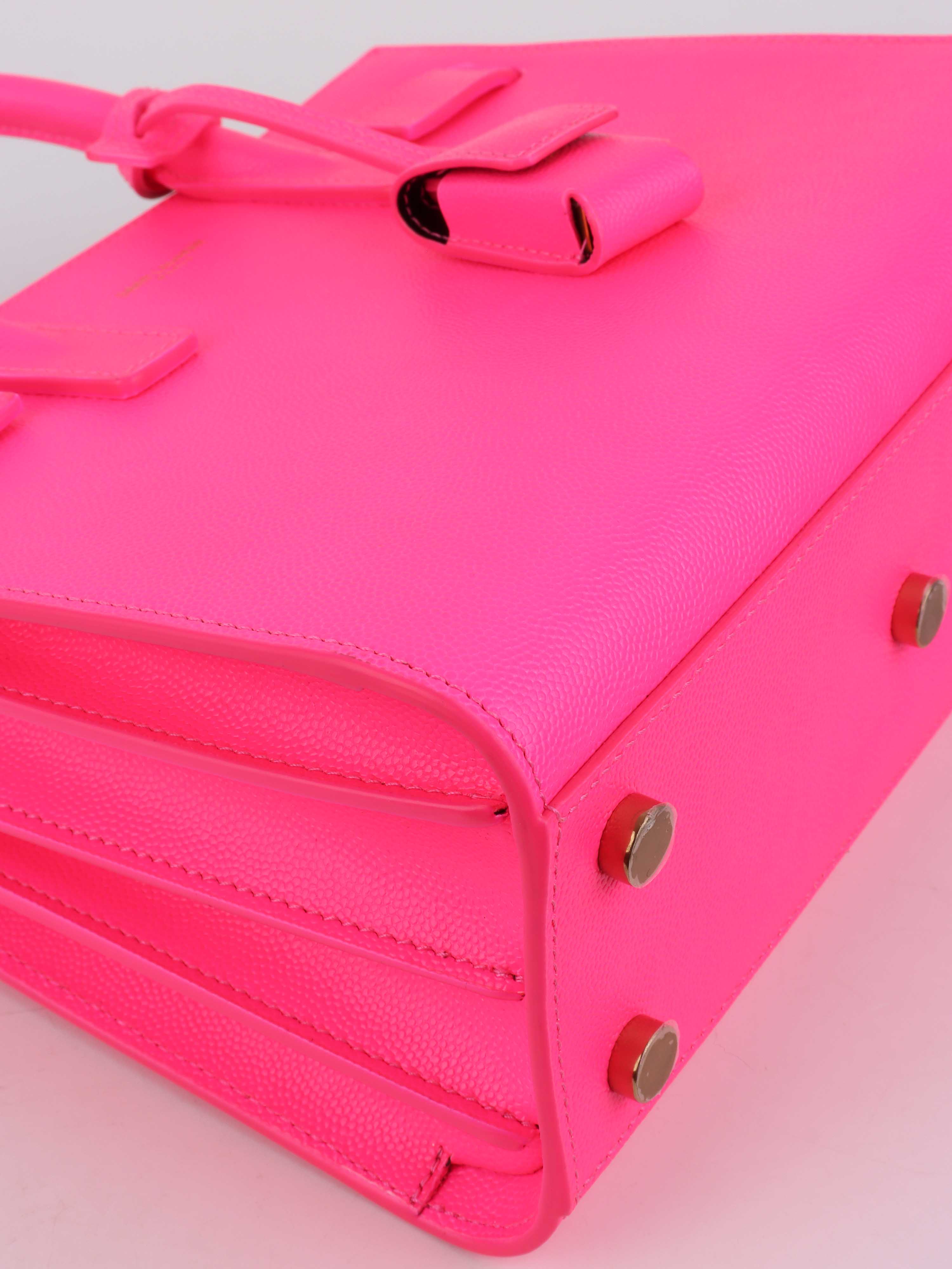 Saint Laurent Neon Pink Sac De Jour.