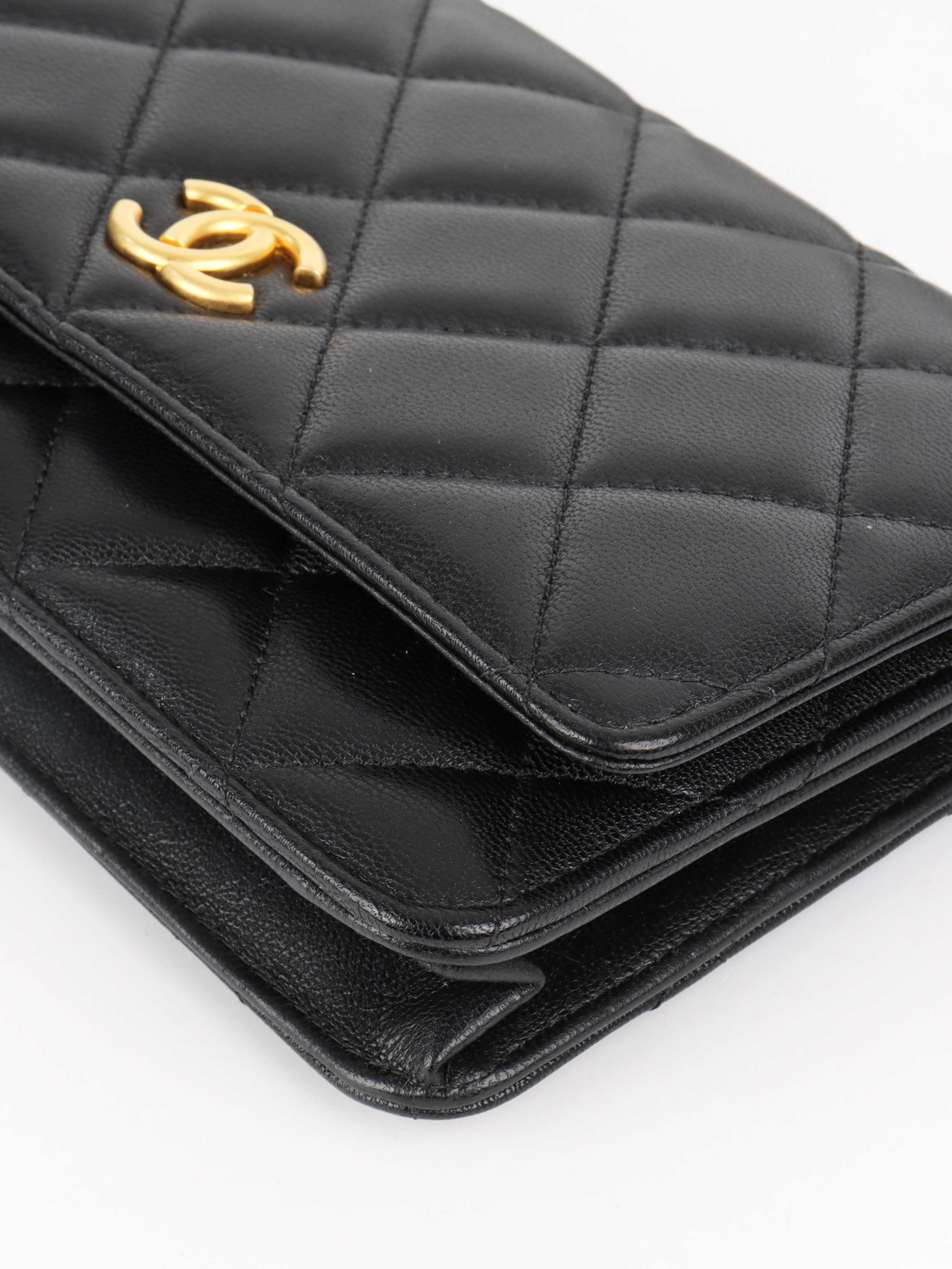 Chanel Black Lambskin Punk Wallet on Chain GHW.