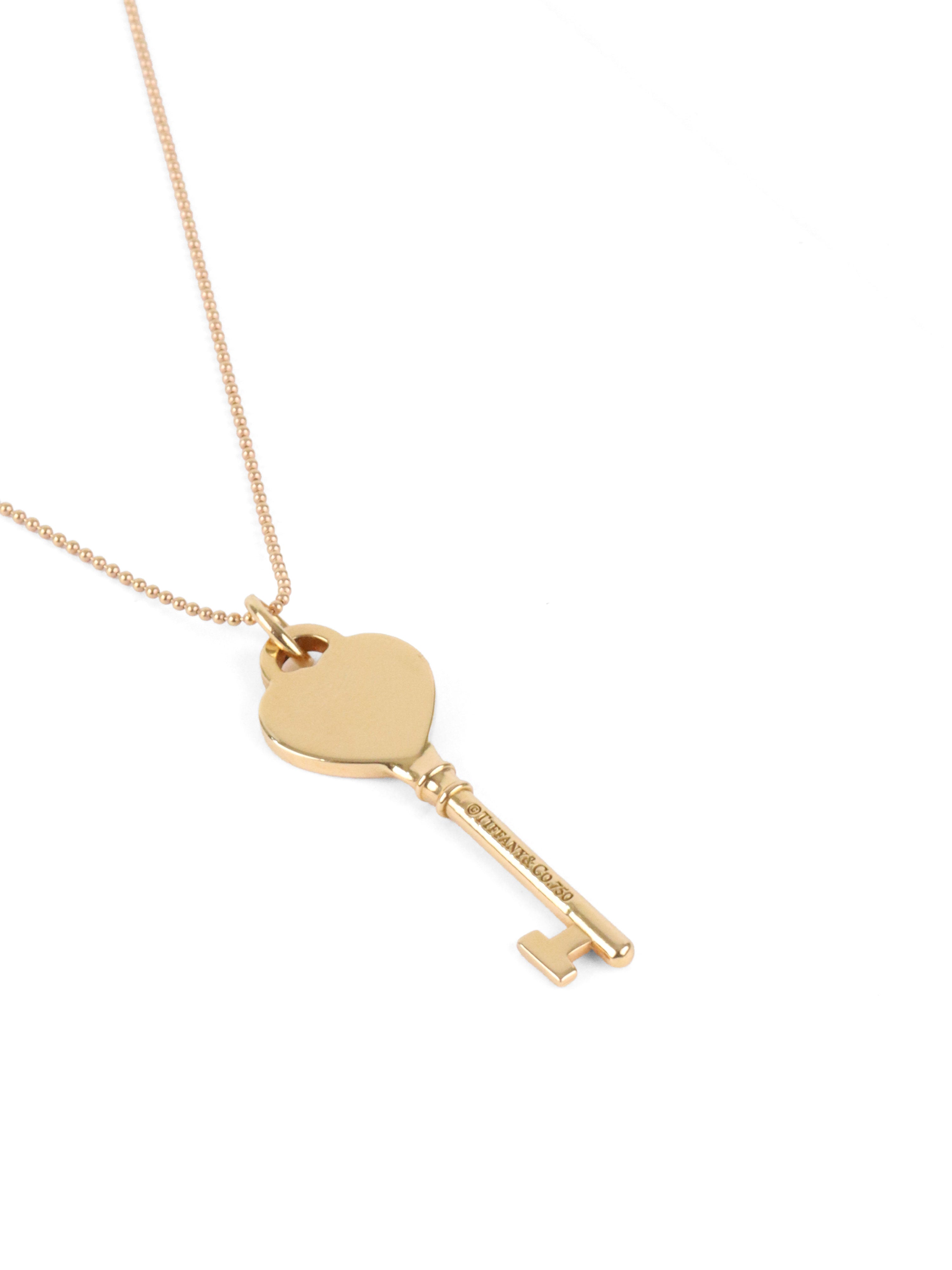 Tiffany  Co Rose Gold Return to Tiffany Key Necklace