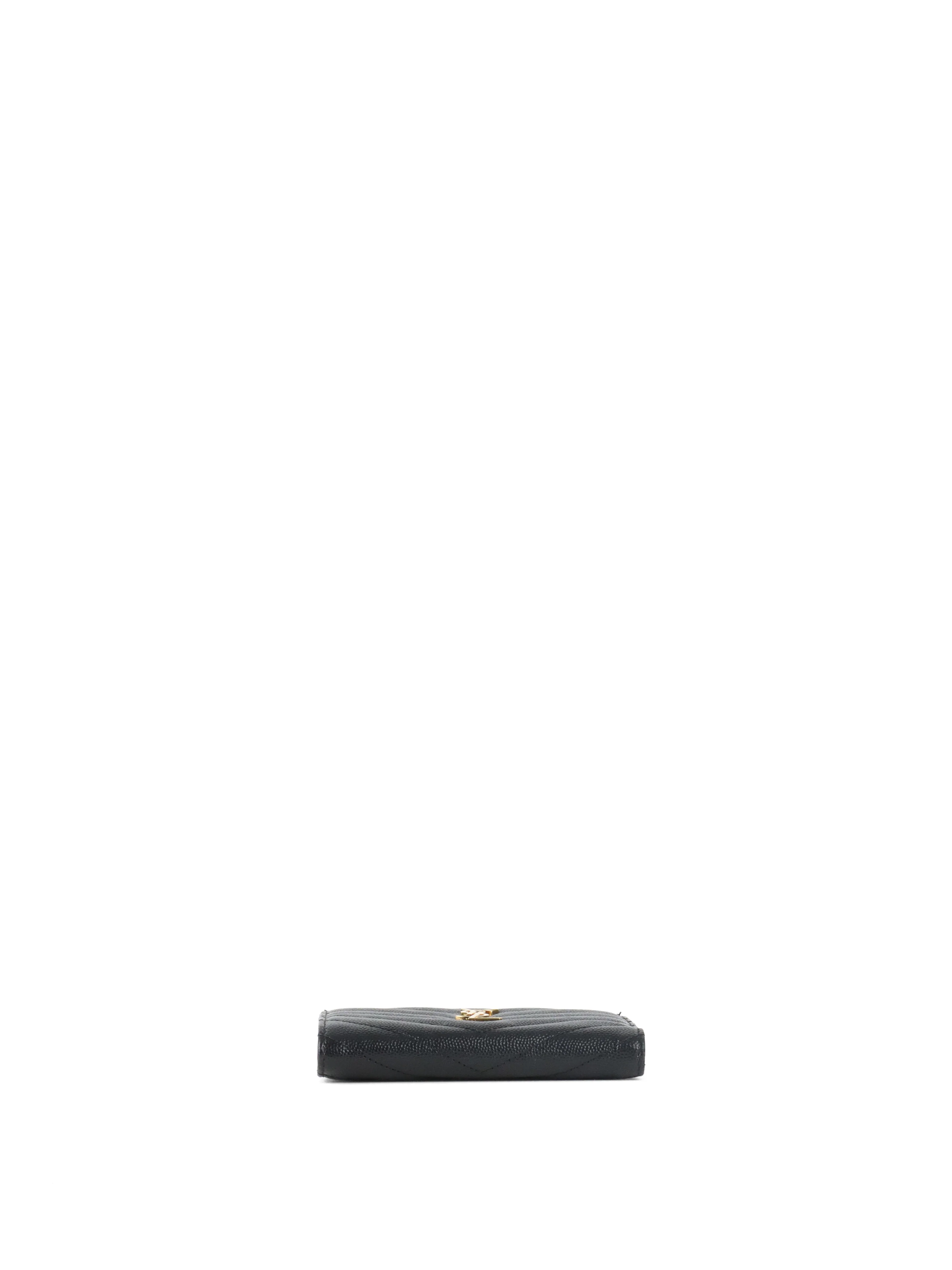 Saint Laurent Black Zipped Leather Wallet