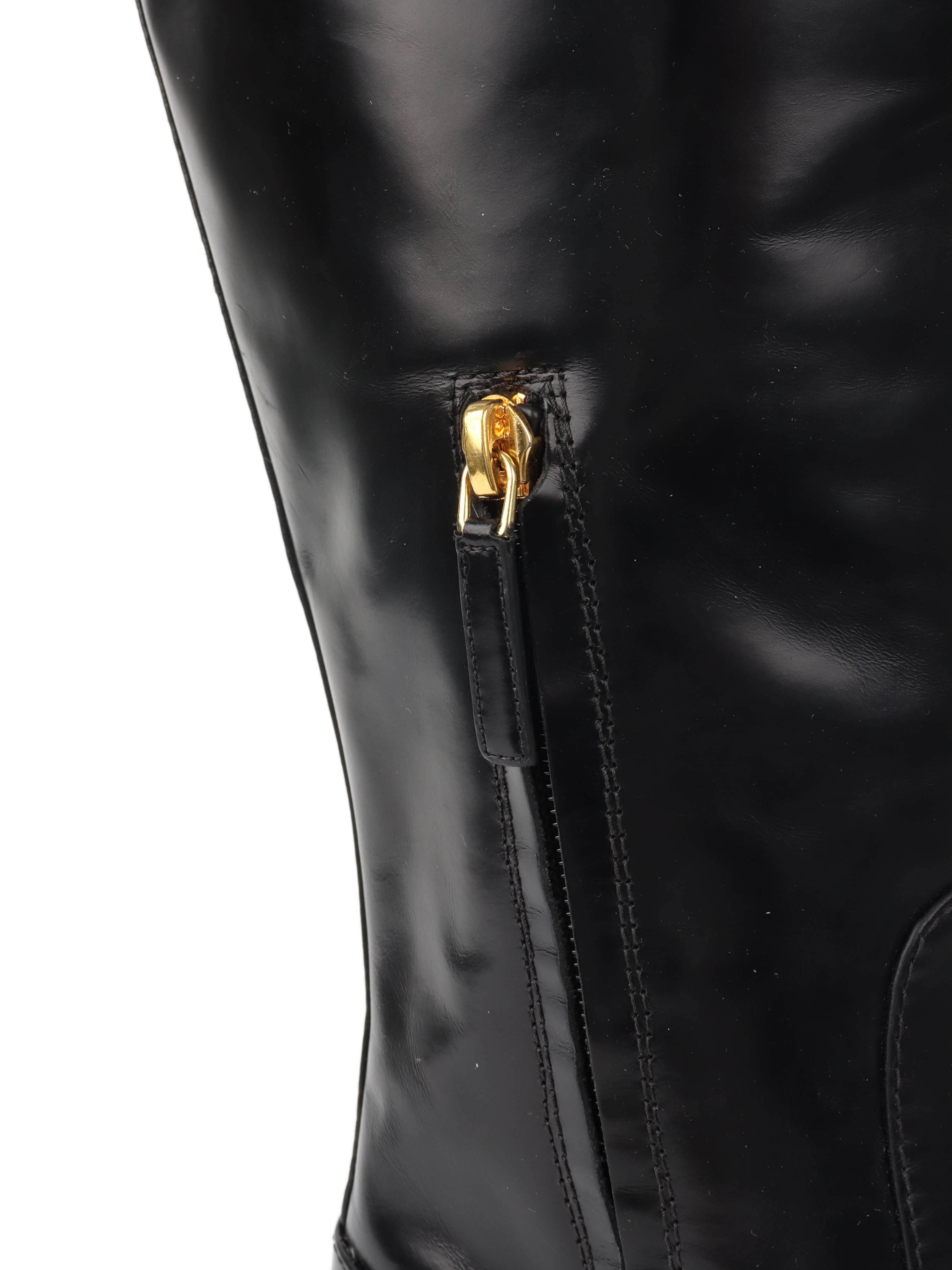 Versace Black Riding Boots.