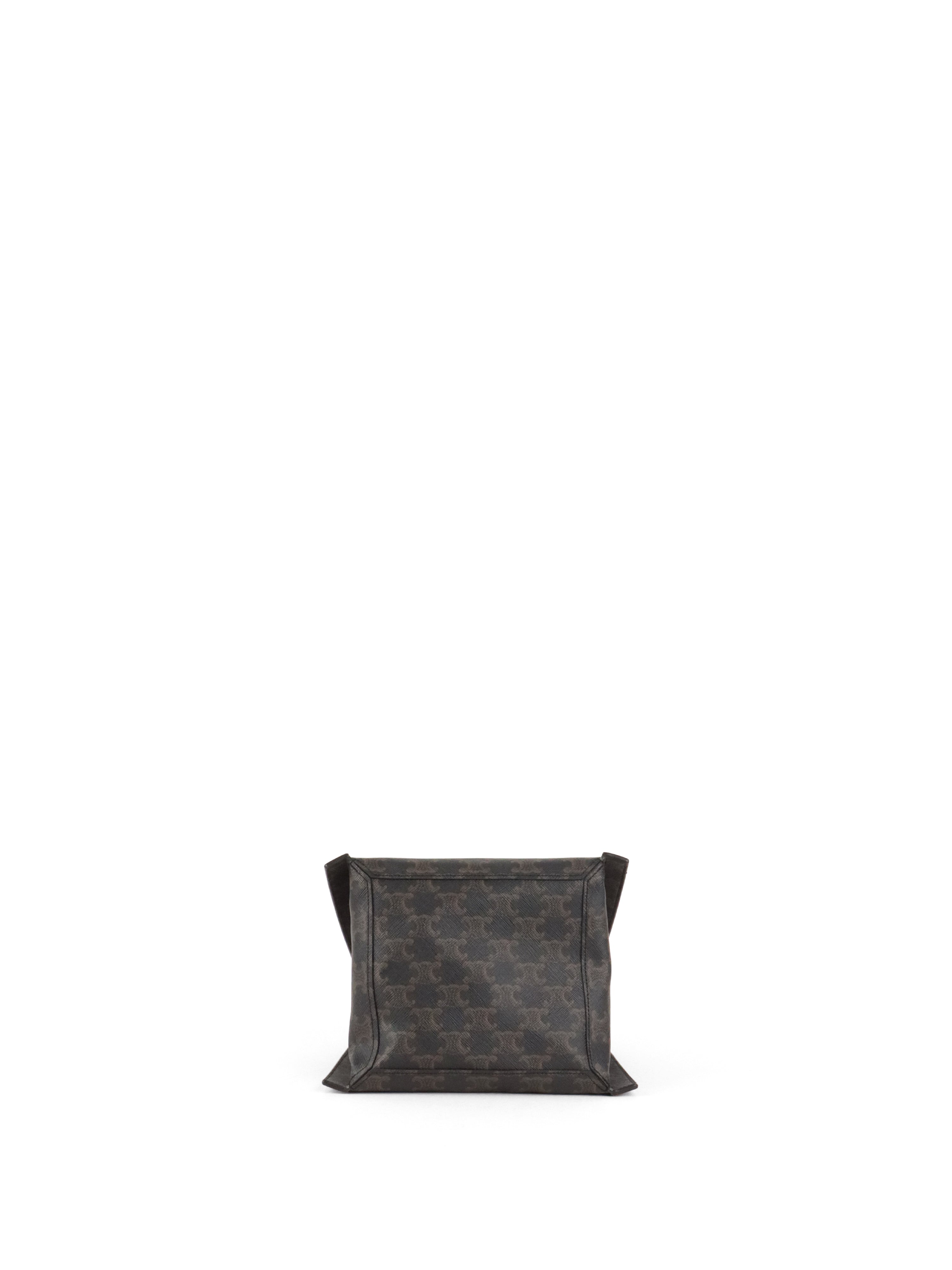Celine Small Miel Triomphe Canvas Cube Bag