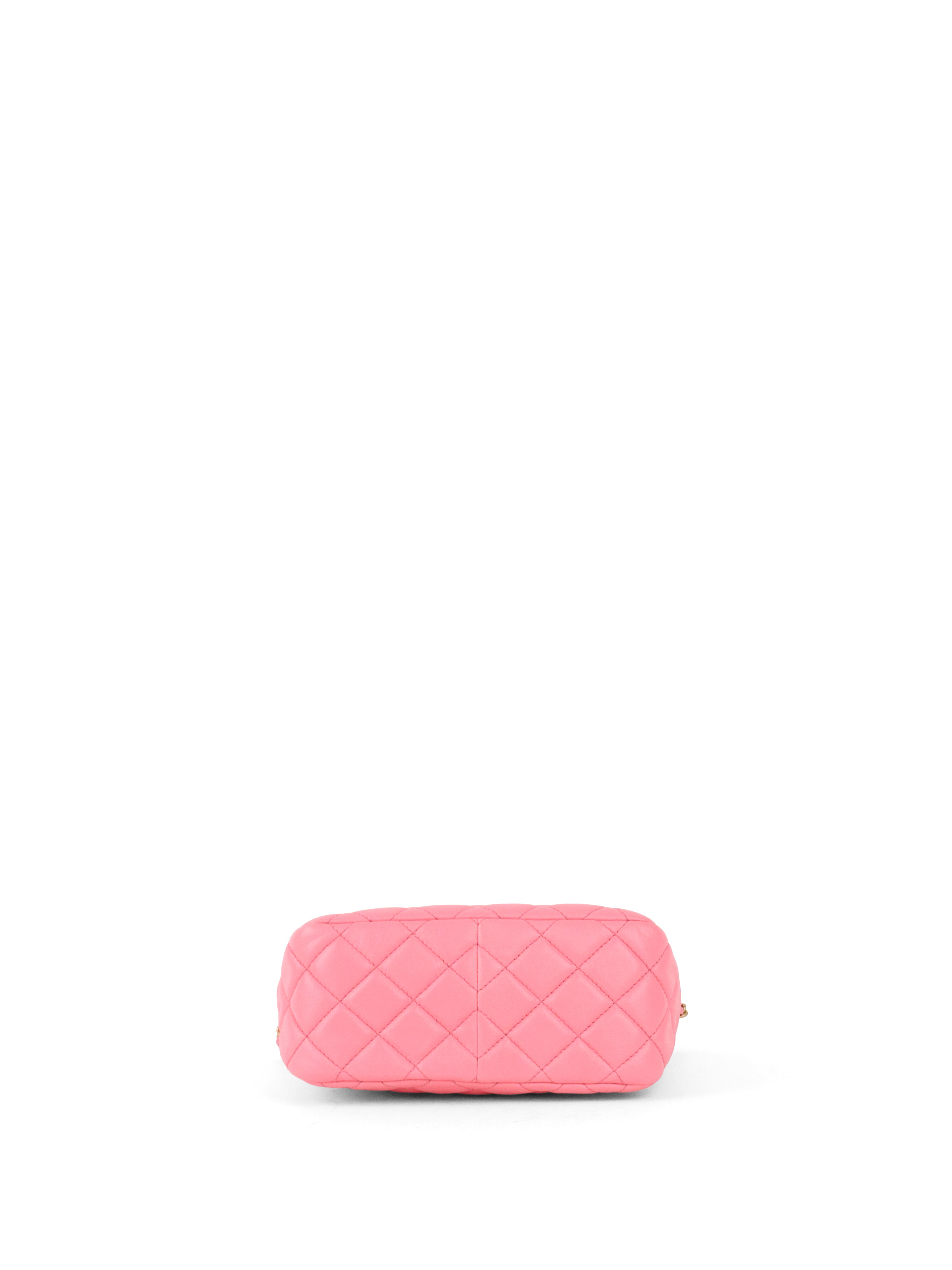 Chanel Pink Lambskin Hobo Chain Bag