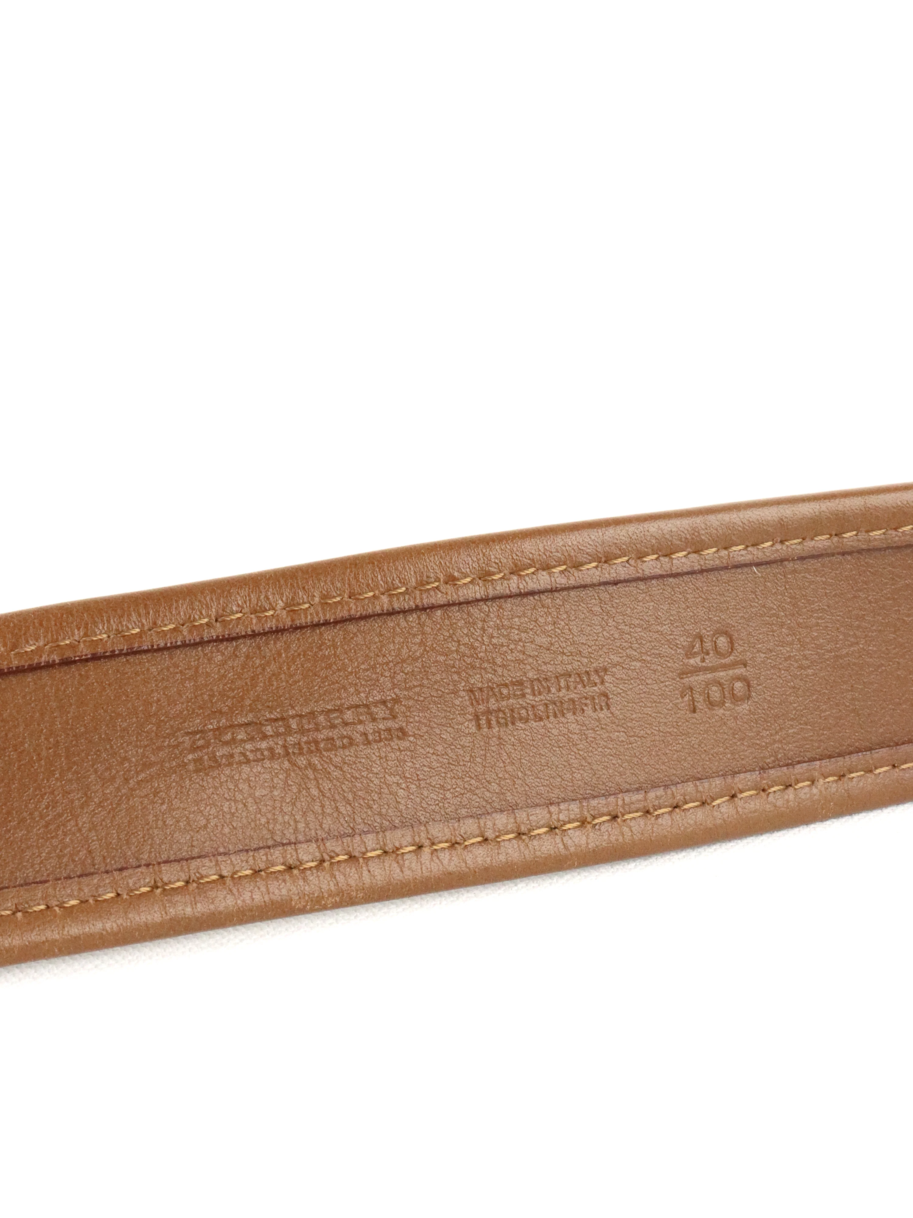 Burberry Brown/Beige Nova Check Canvas And Leather Belt