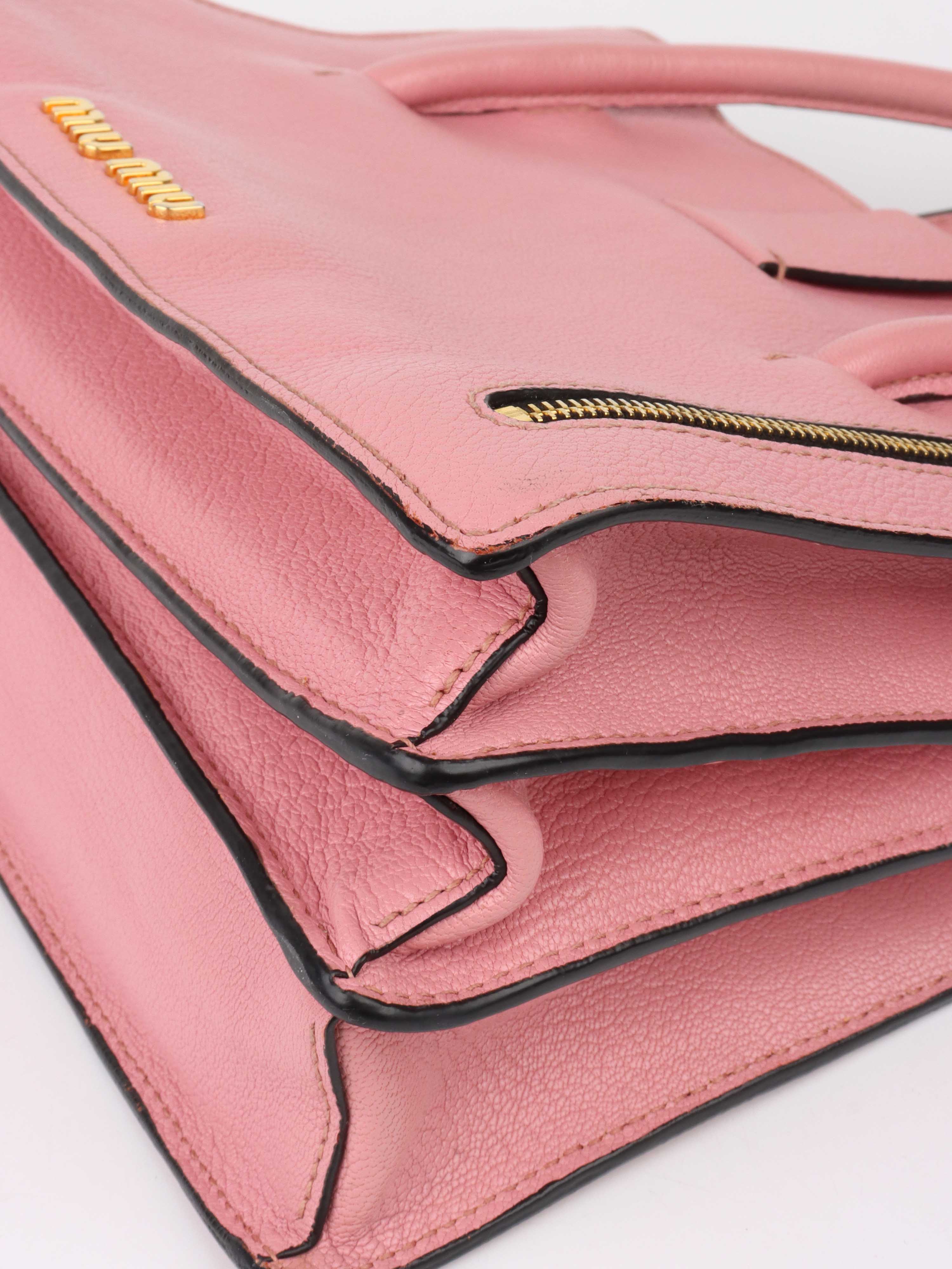 Miu Miu Pink Tote Shoulder Bag.