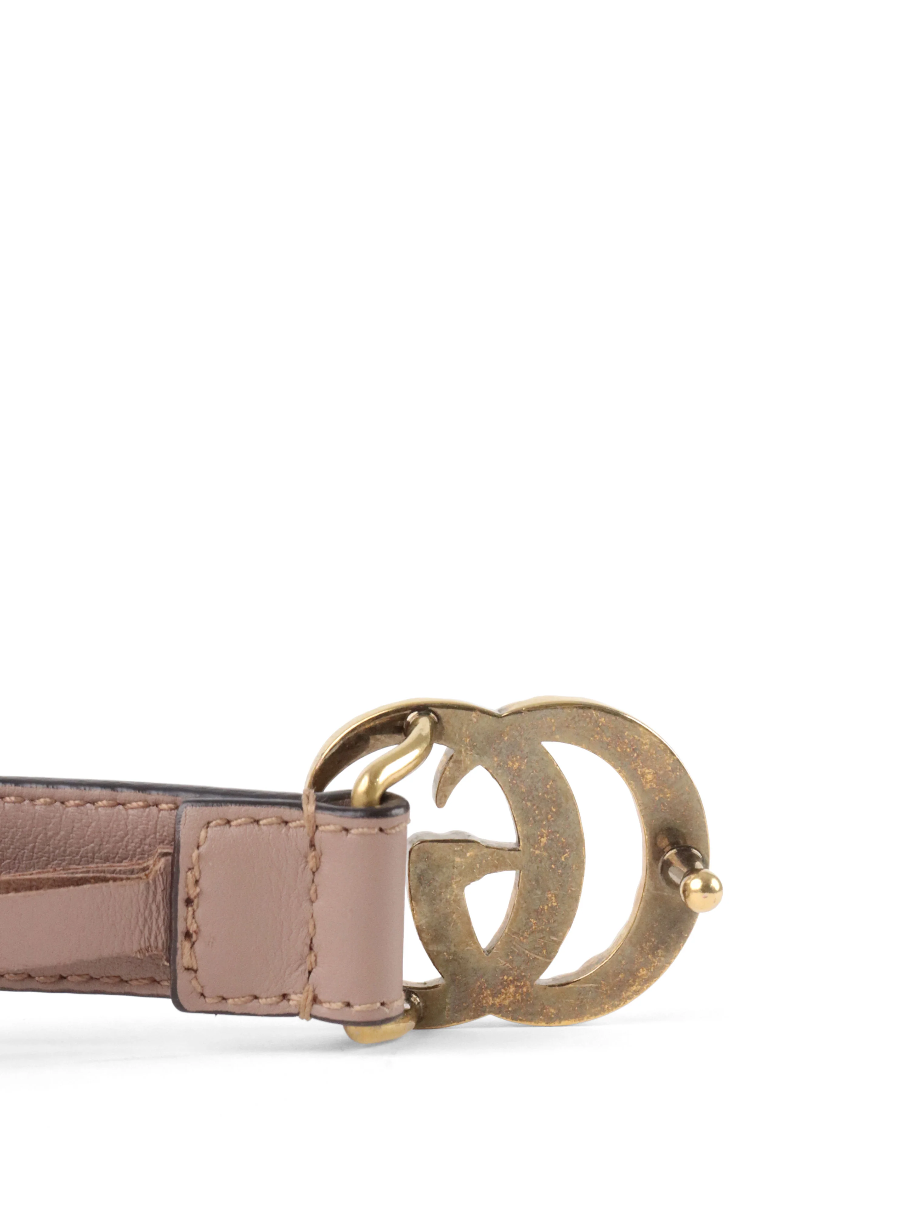 Gucci Beige Resin Pearl GG Marmont Thin Belt Size 90