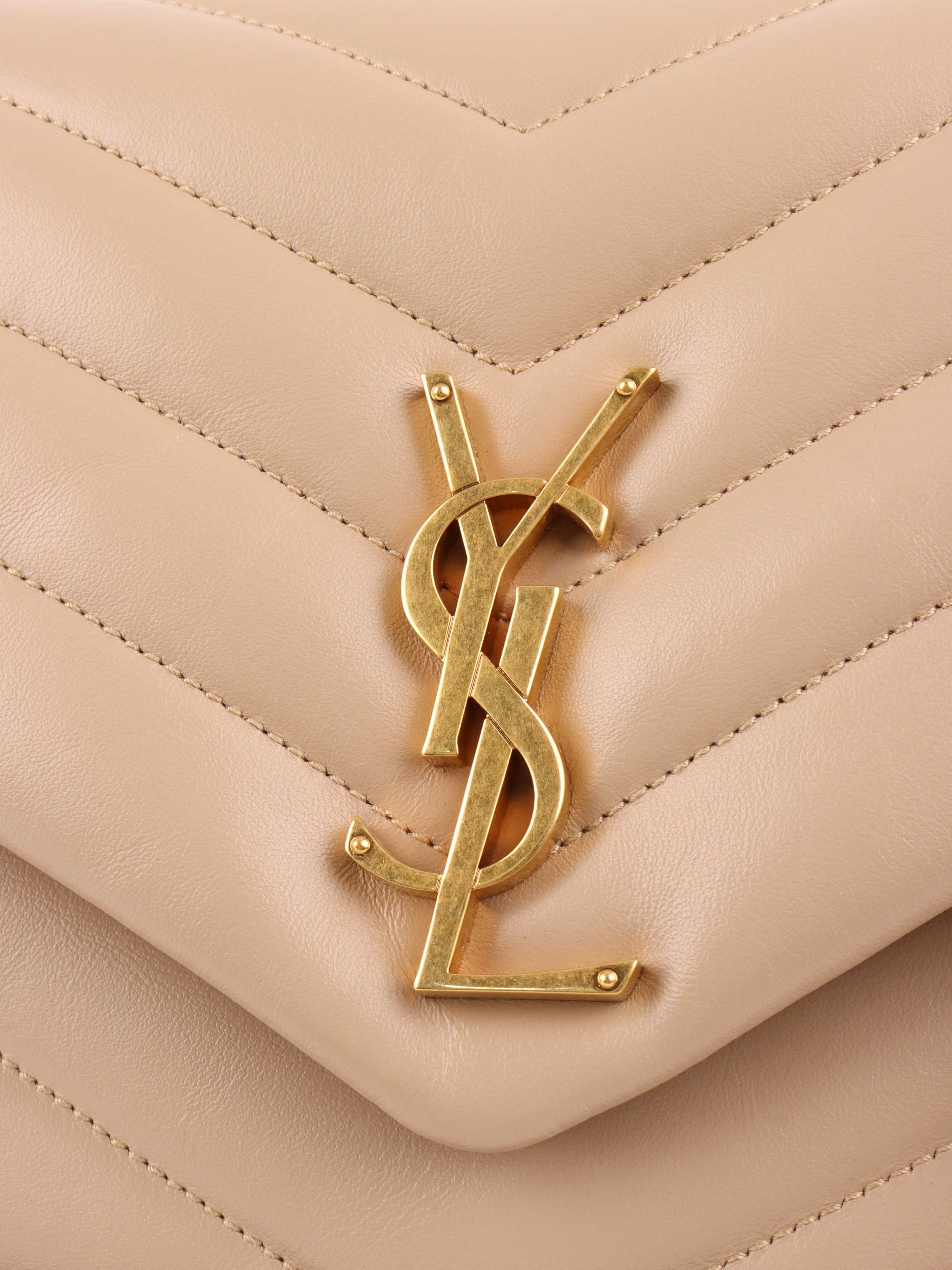 Saint Laurent Medium Beige Loulou Bag.