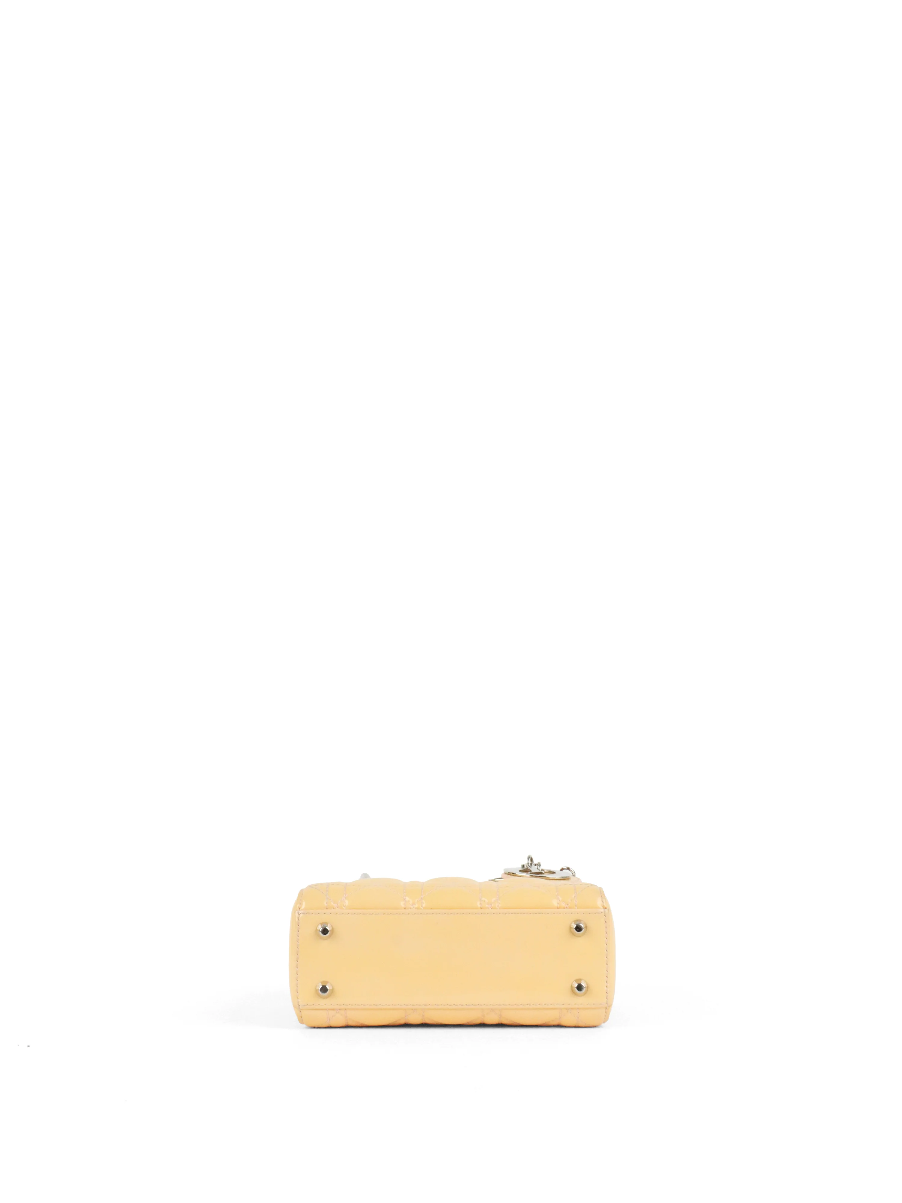 Dior Patent Beige Mini Lady Dior Bag SHW