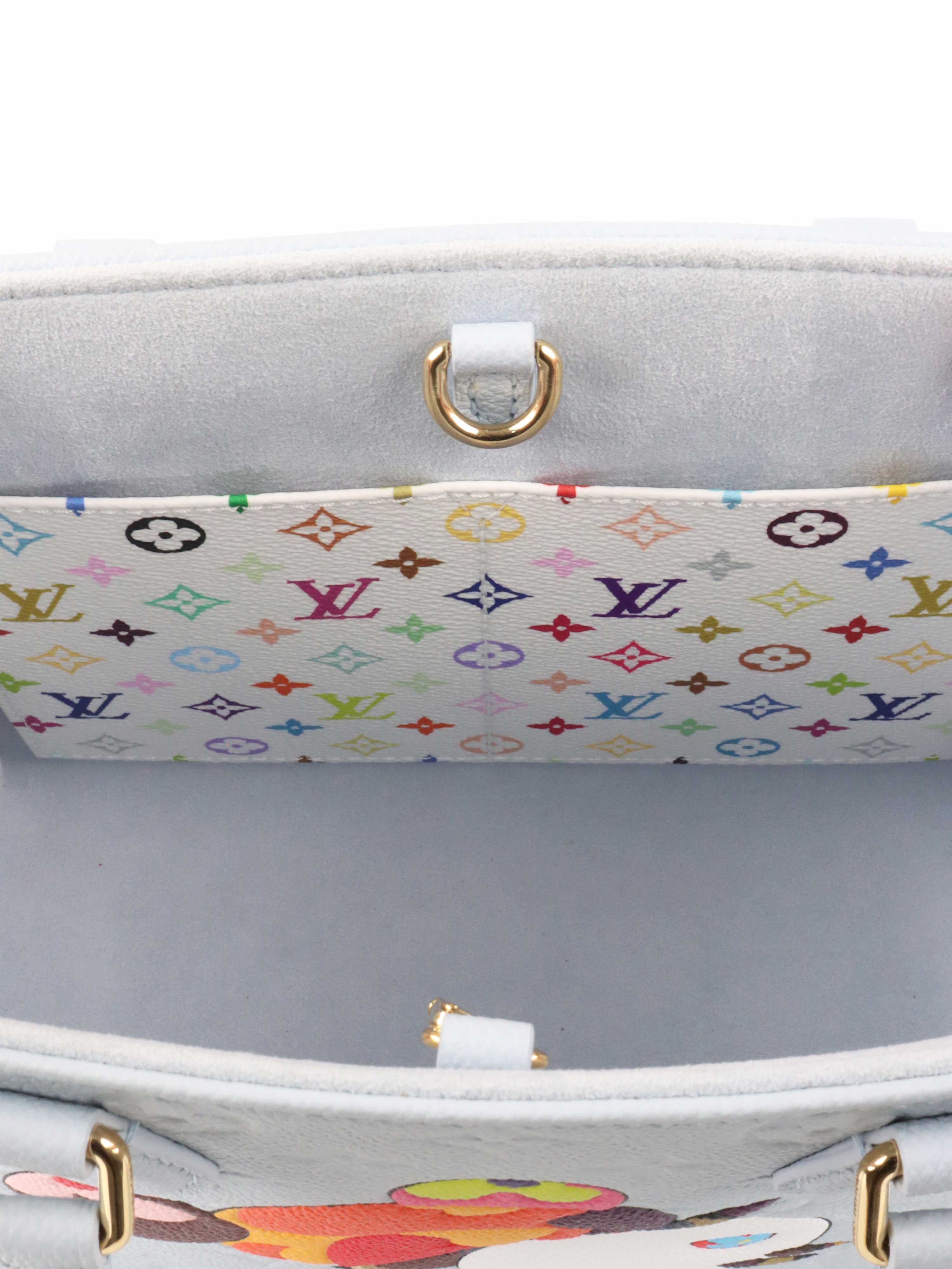 Louis Vuitton x Takashi Murakami OnTheGo PM Washed Blue Monogram Empreinte Leather.