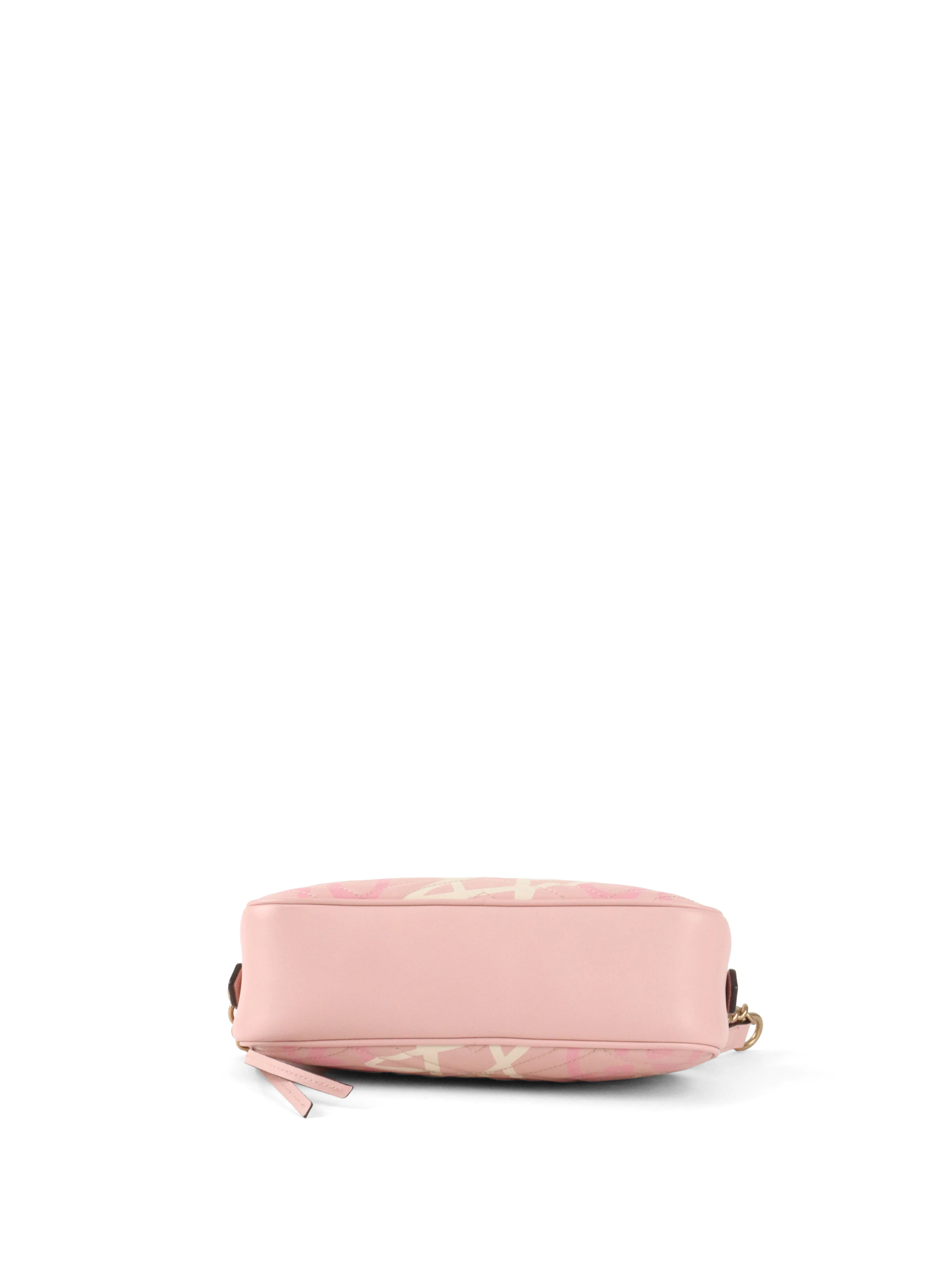 Gucci Pink Small GG Ghost Marmont Matelasse Camera Bag