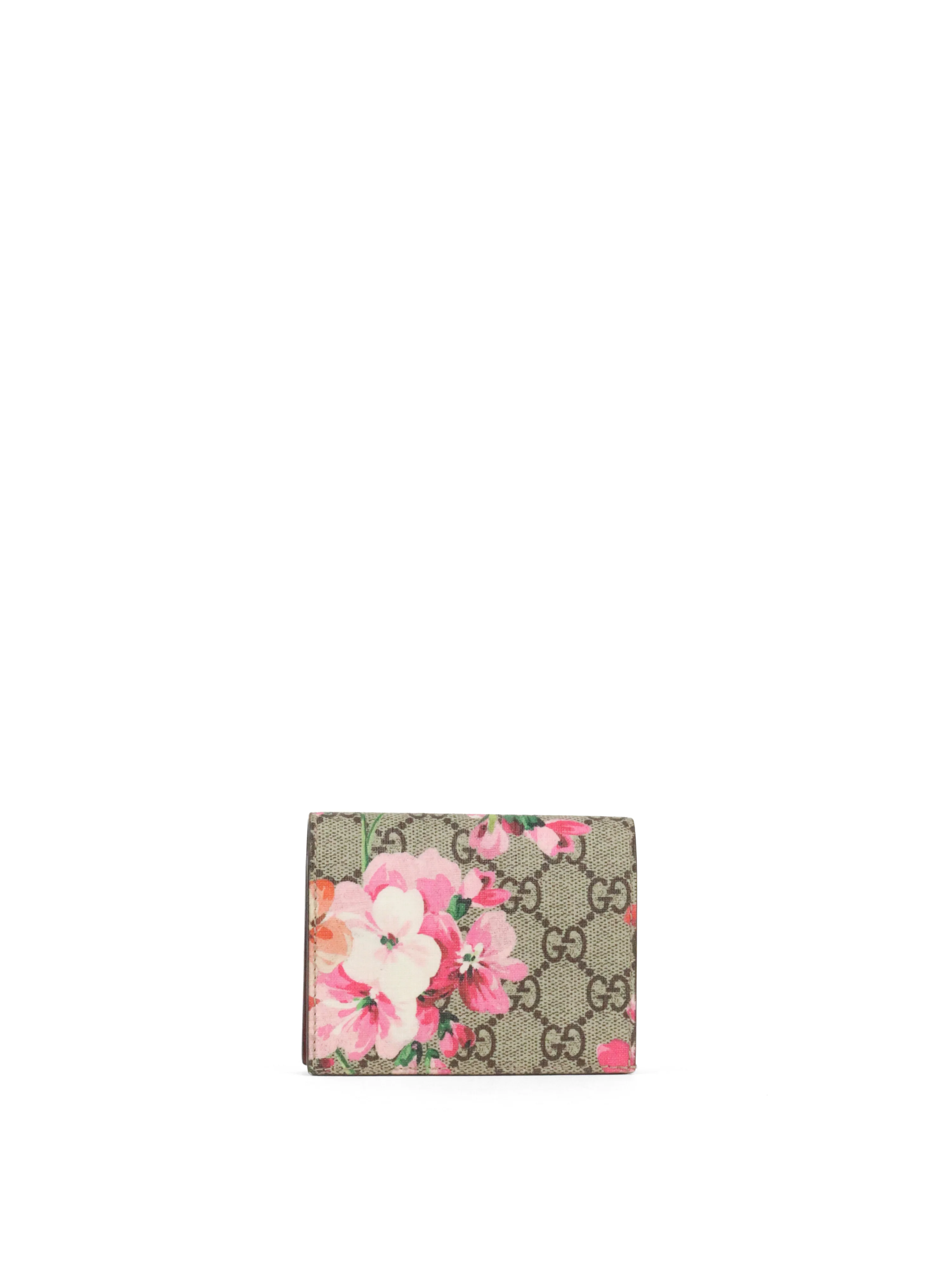 Gucci Ebony  Pink Bloom Supreme Fold Wallet