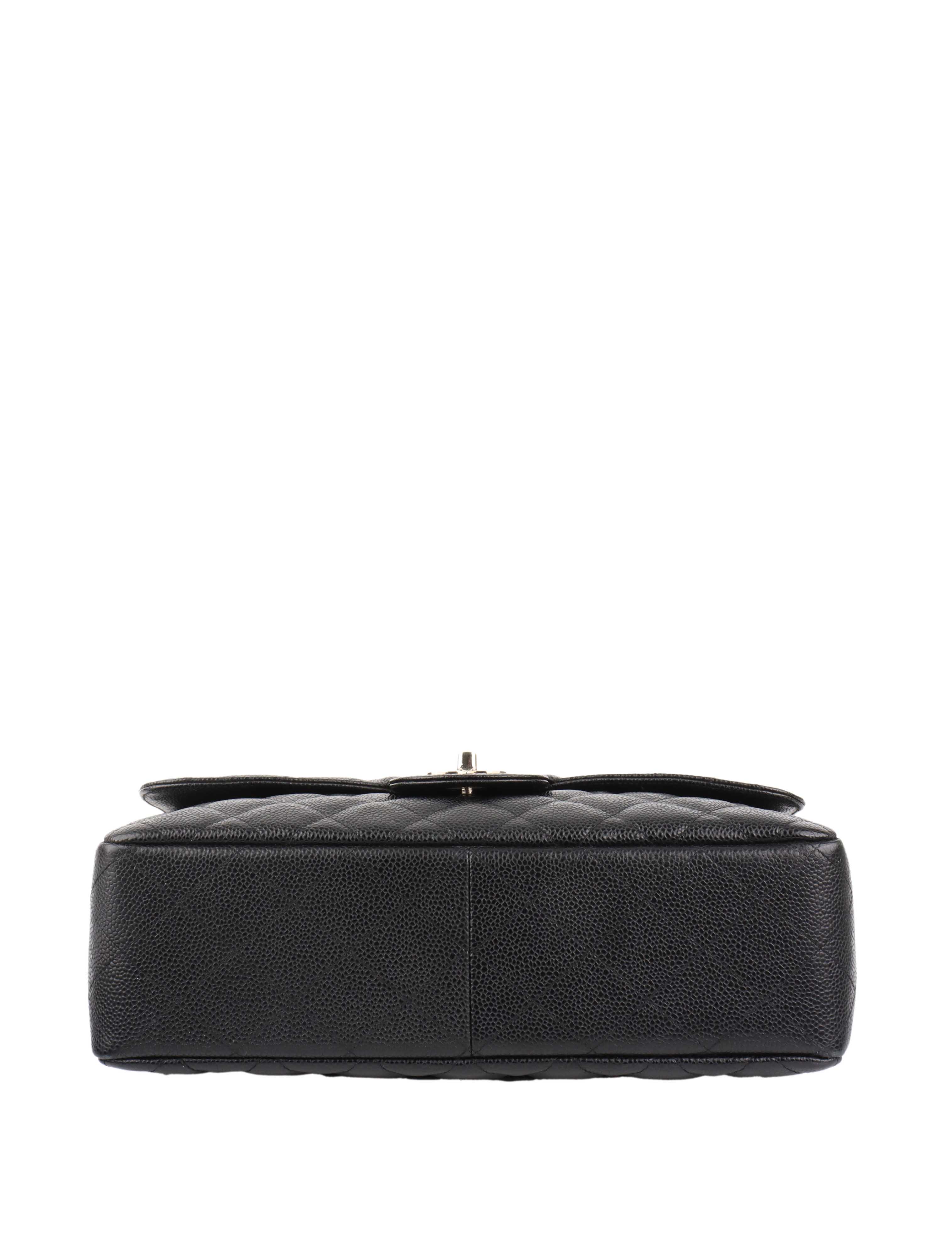 Chanel Black Jumbo Caviar Single Classic Flap.