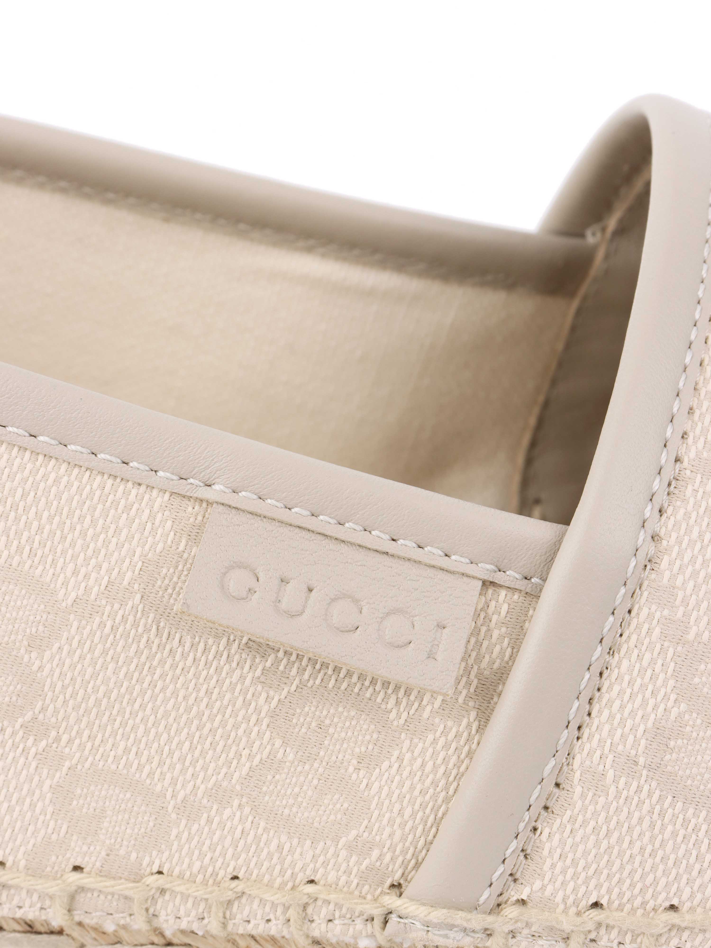 Gucci Mens GG Cream Espadrilles.