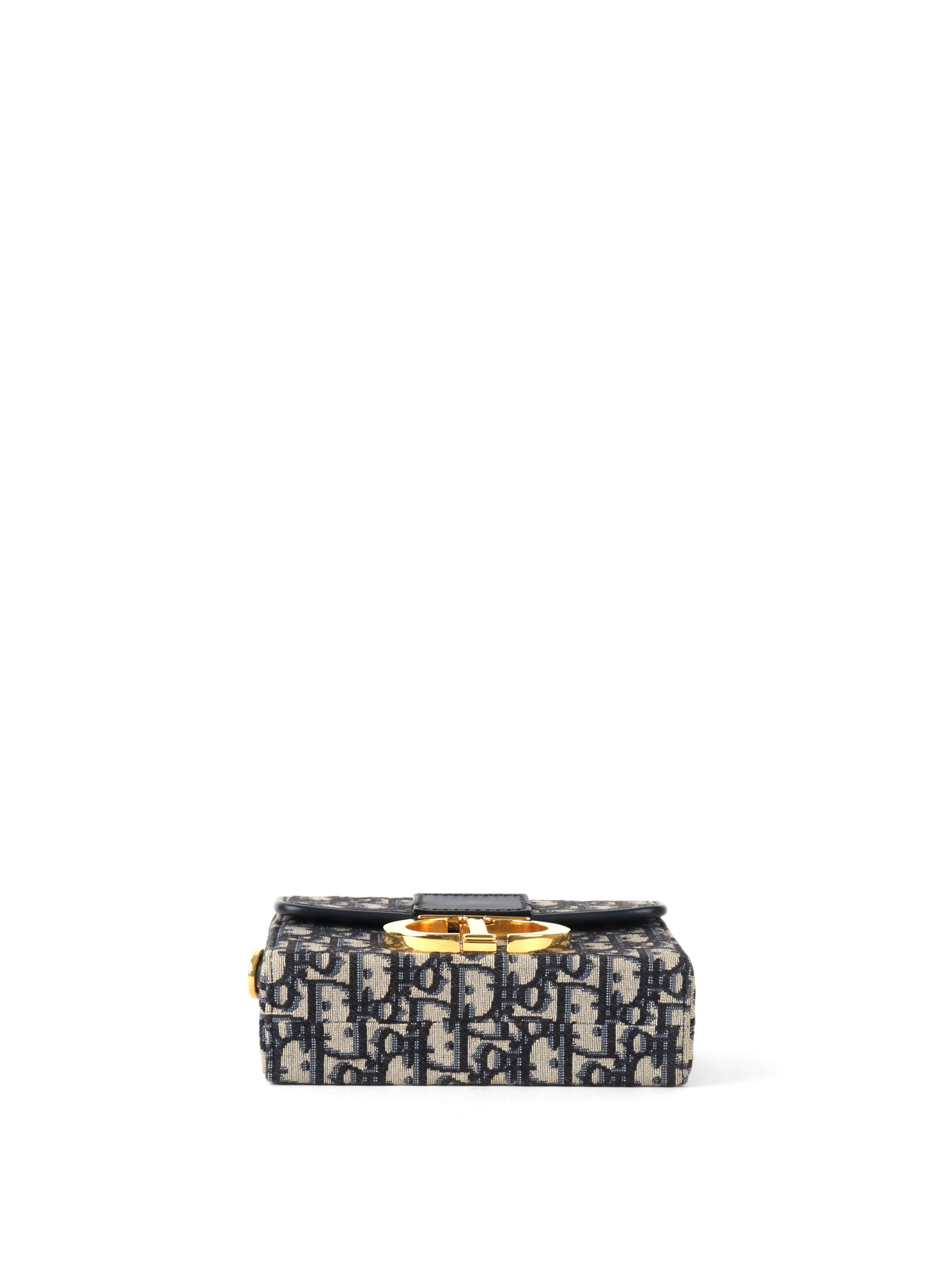 Dior 30 Montaigne Navy Oblique Box Bag