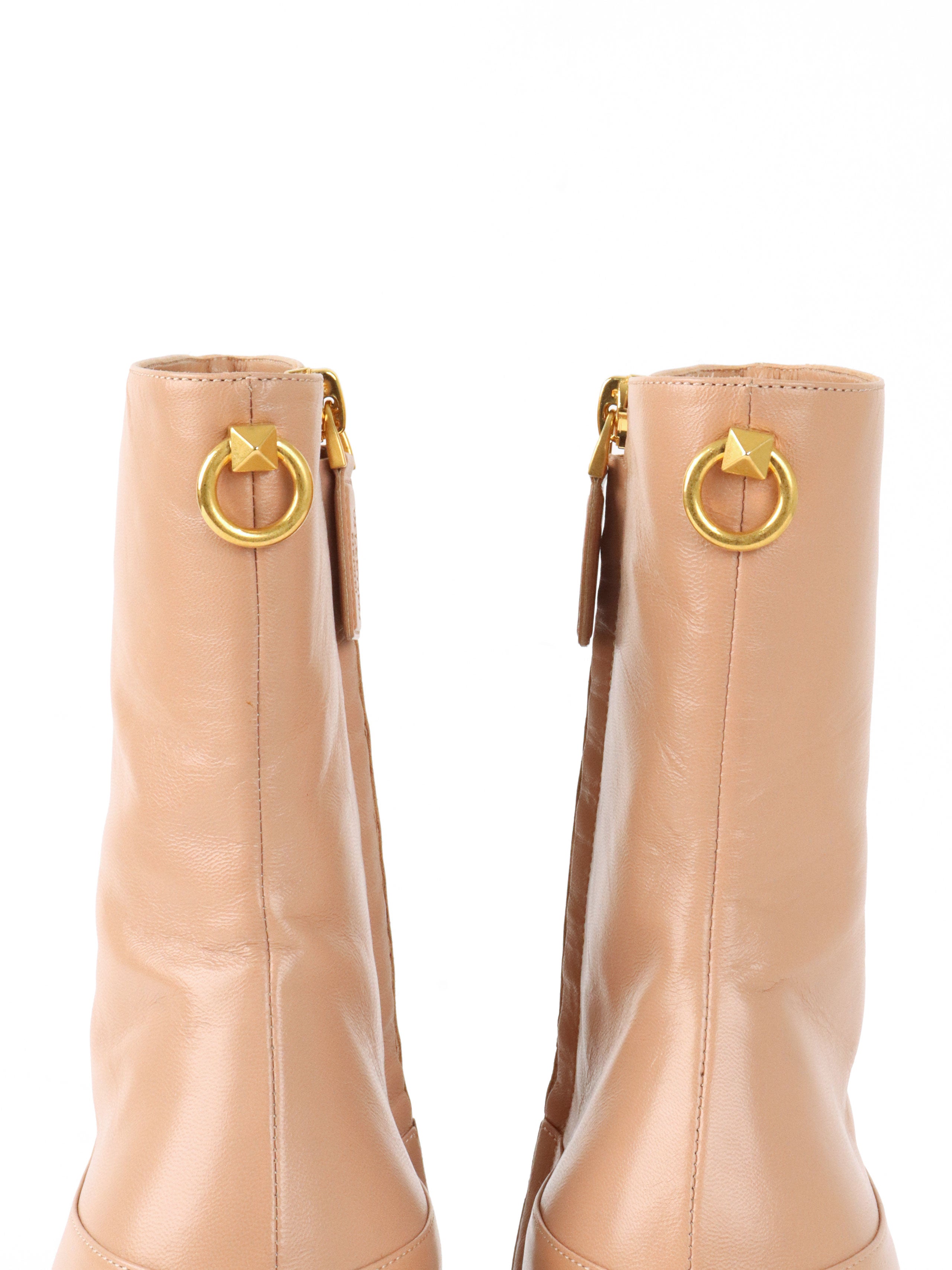 Valentino Nude Leather Boots.
