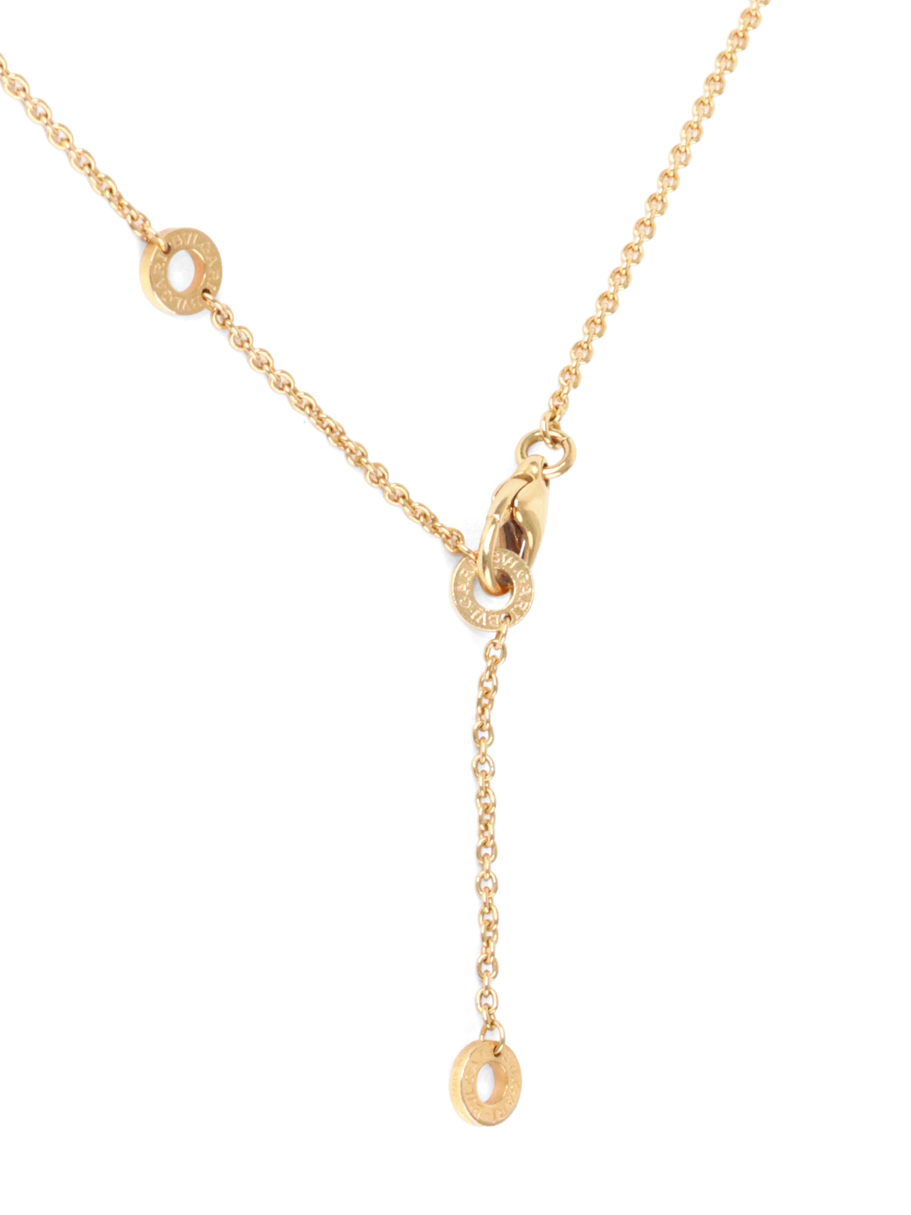 Bvlgari Rose Gold Diamonds White Ceramic B.Zero1 Necklace