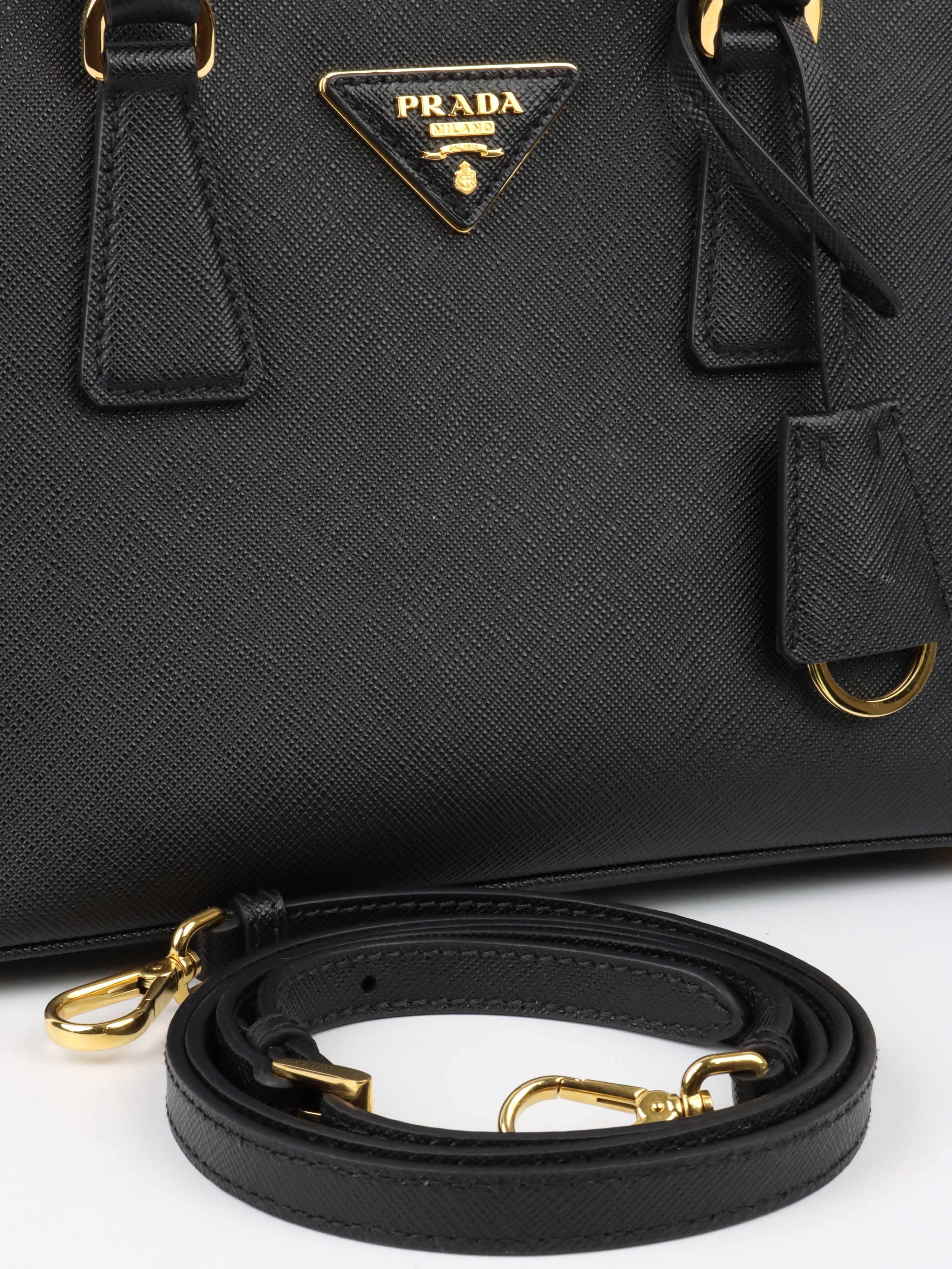 Prada Small Black Galleria Bag.