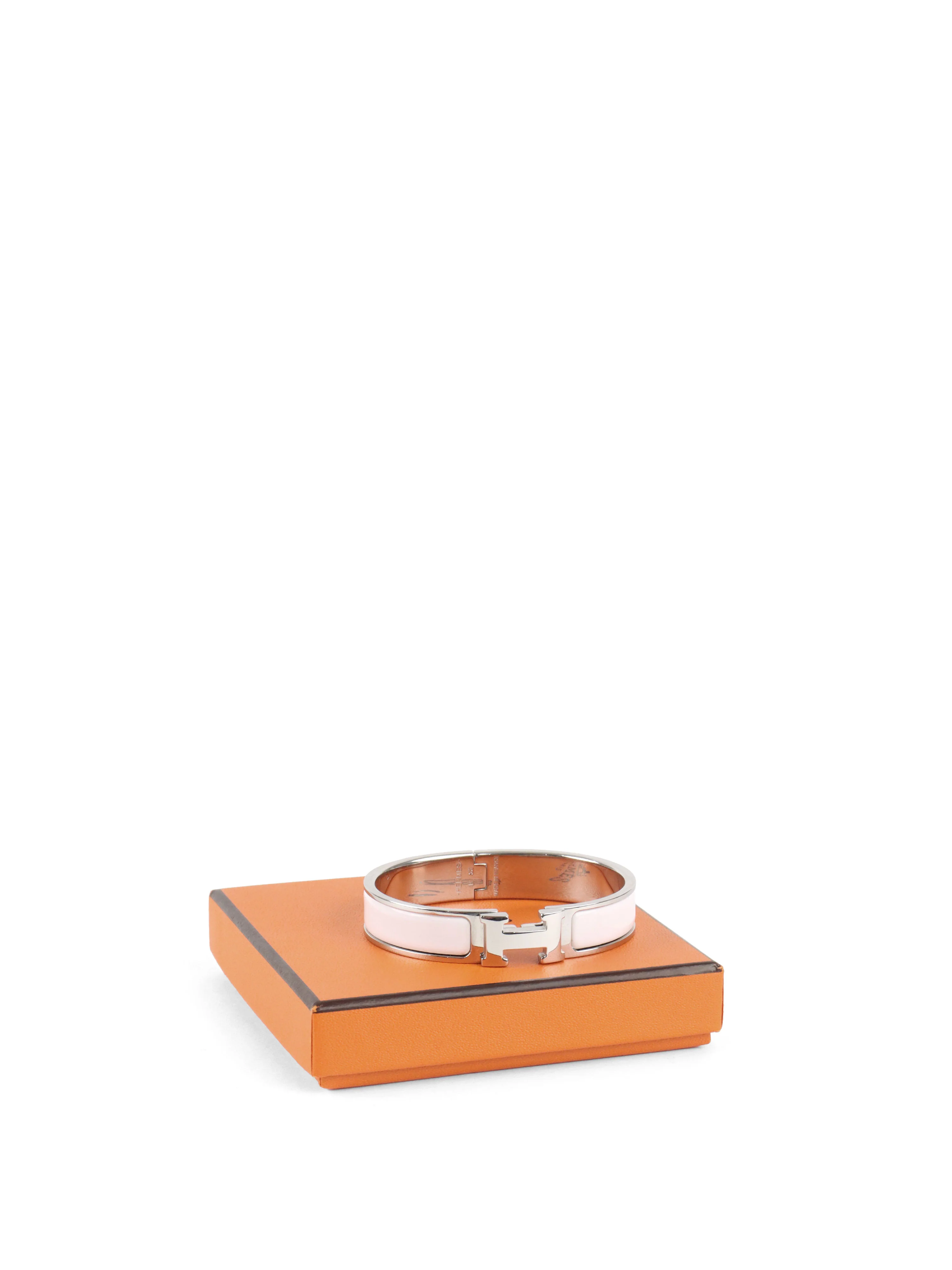 Hermes Blanc Clic H Palladium Plated Bracelet PM