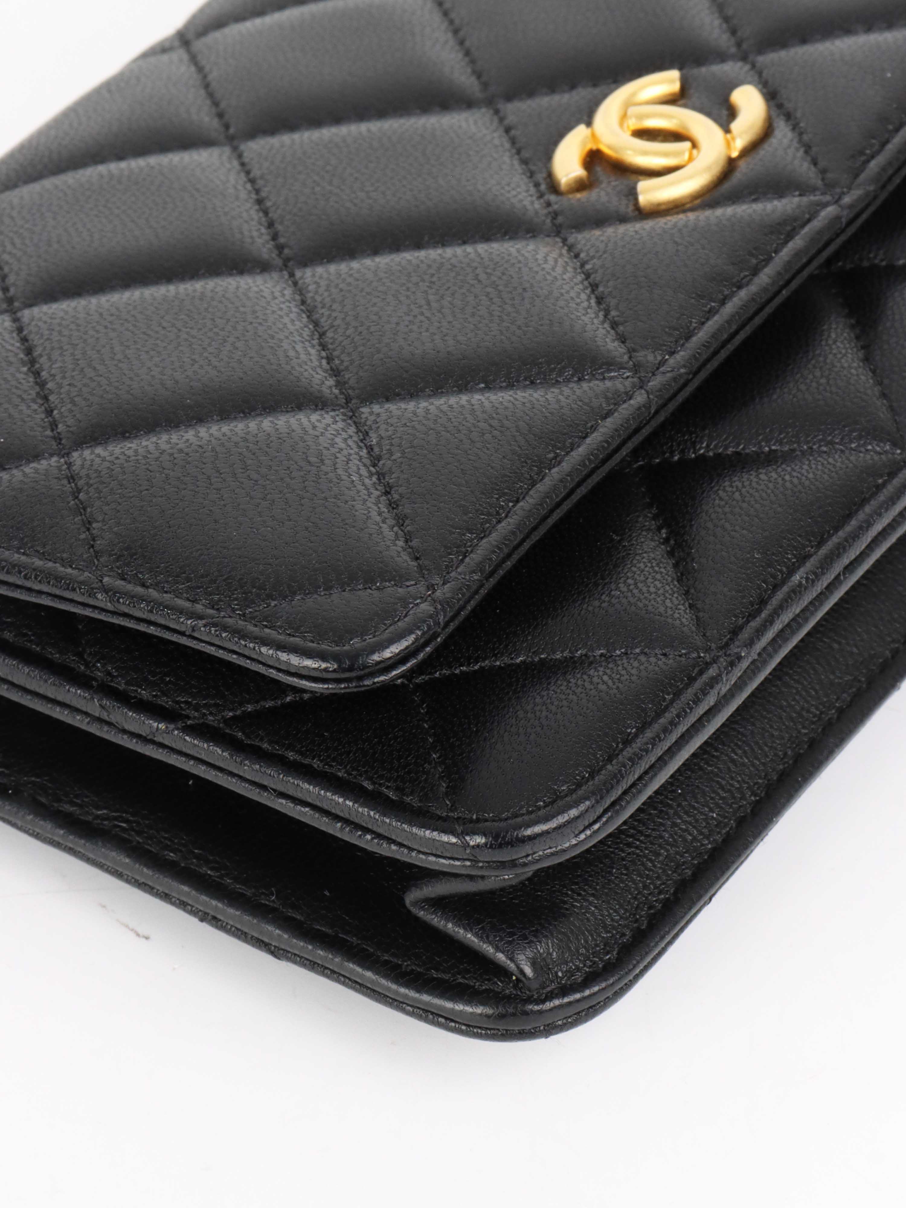 Chanel Black Lambskin Punk Wallet on Chain GHW.