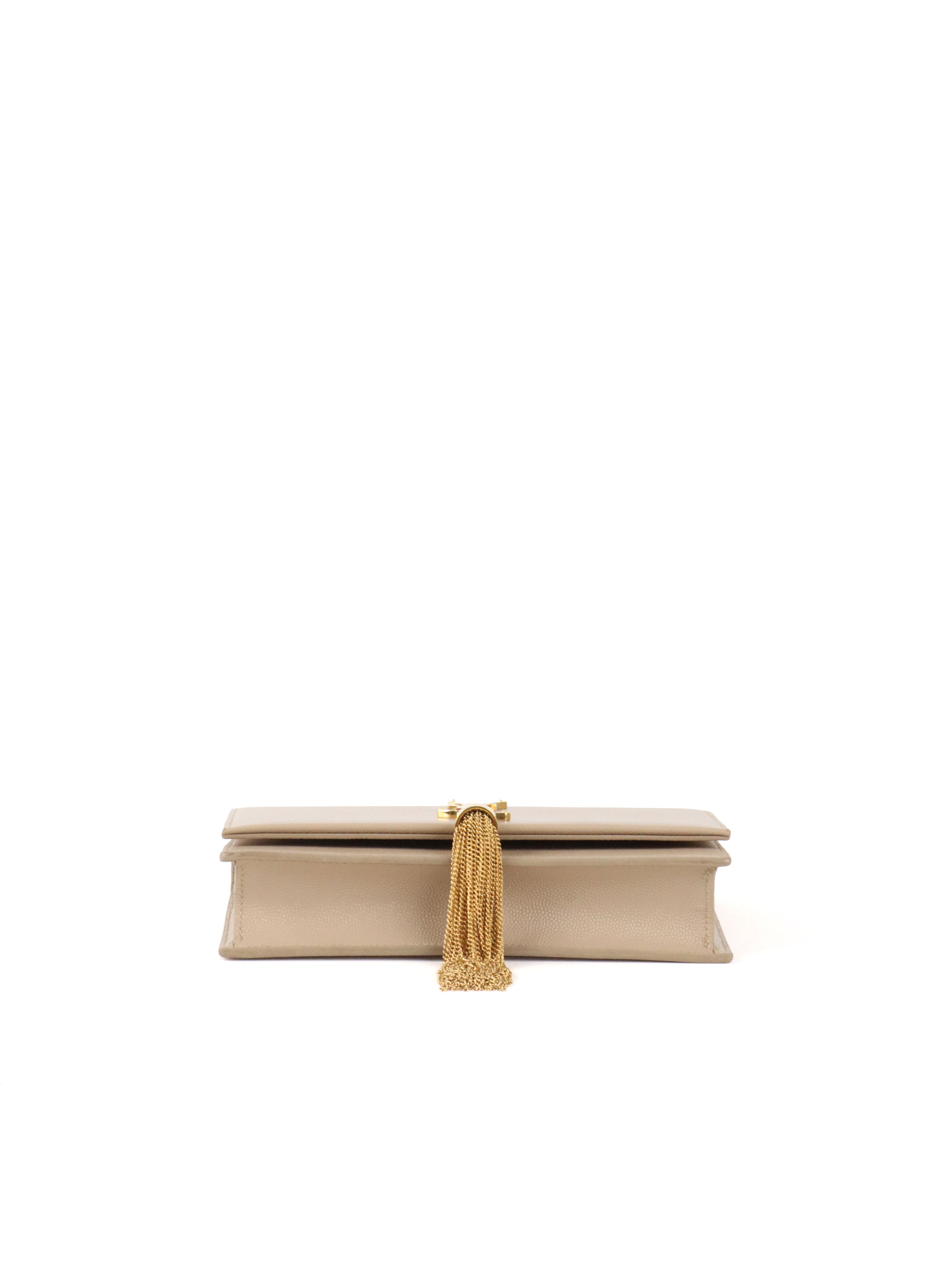 Saint Laurent Small Beige Kate Bag with Tassel
