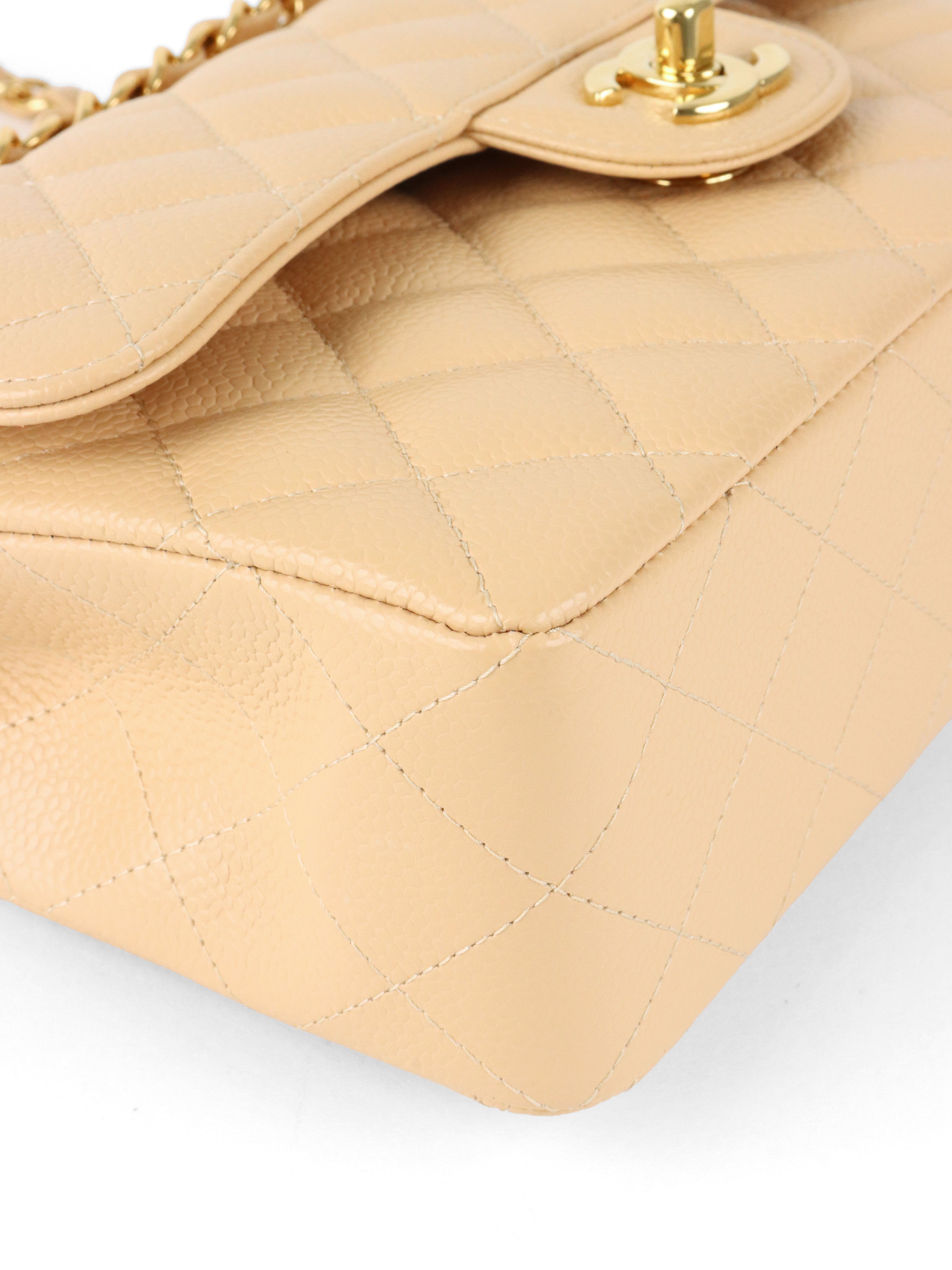 Chanel Small Beige Caviar Classic Flap