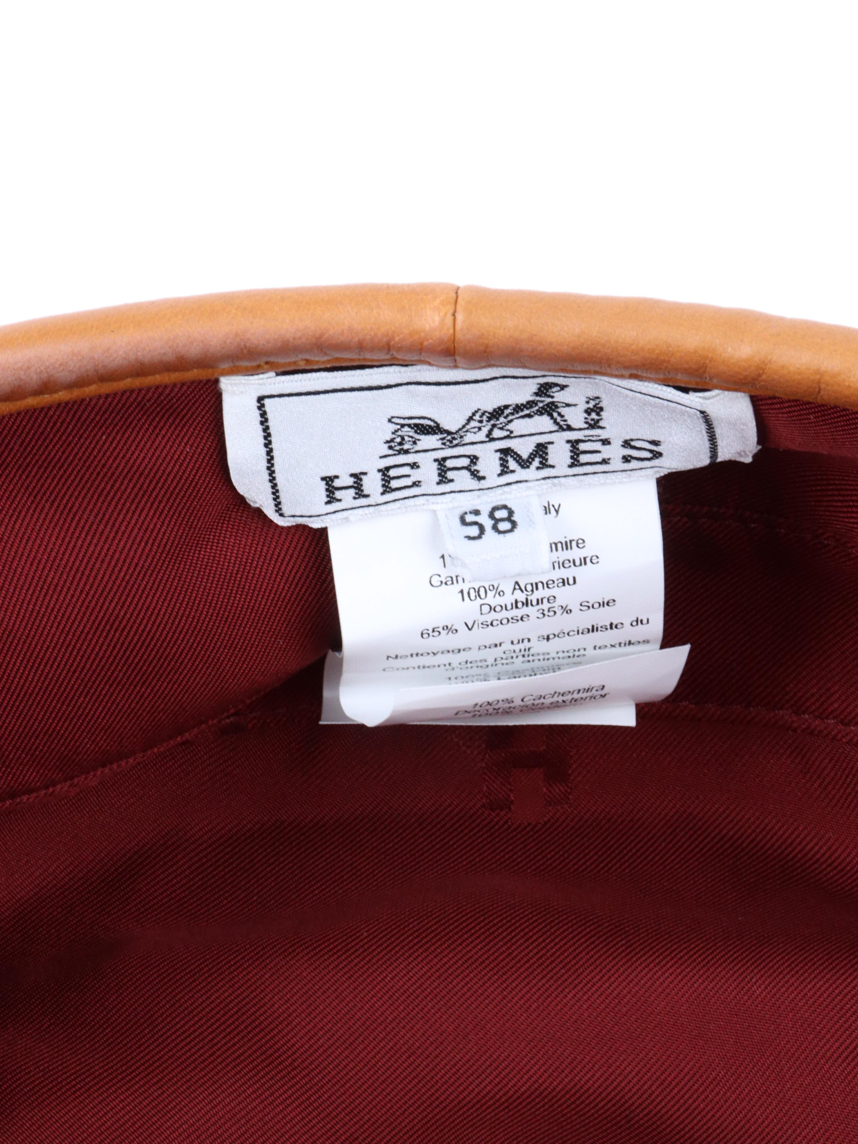 Hermes Camel Beret Size 58.