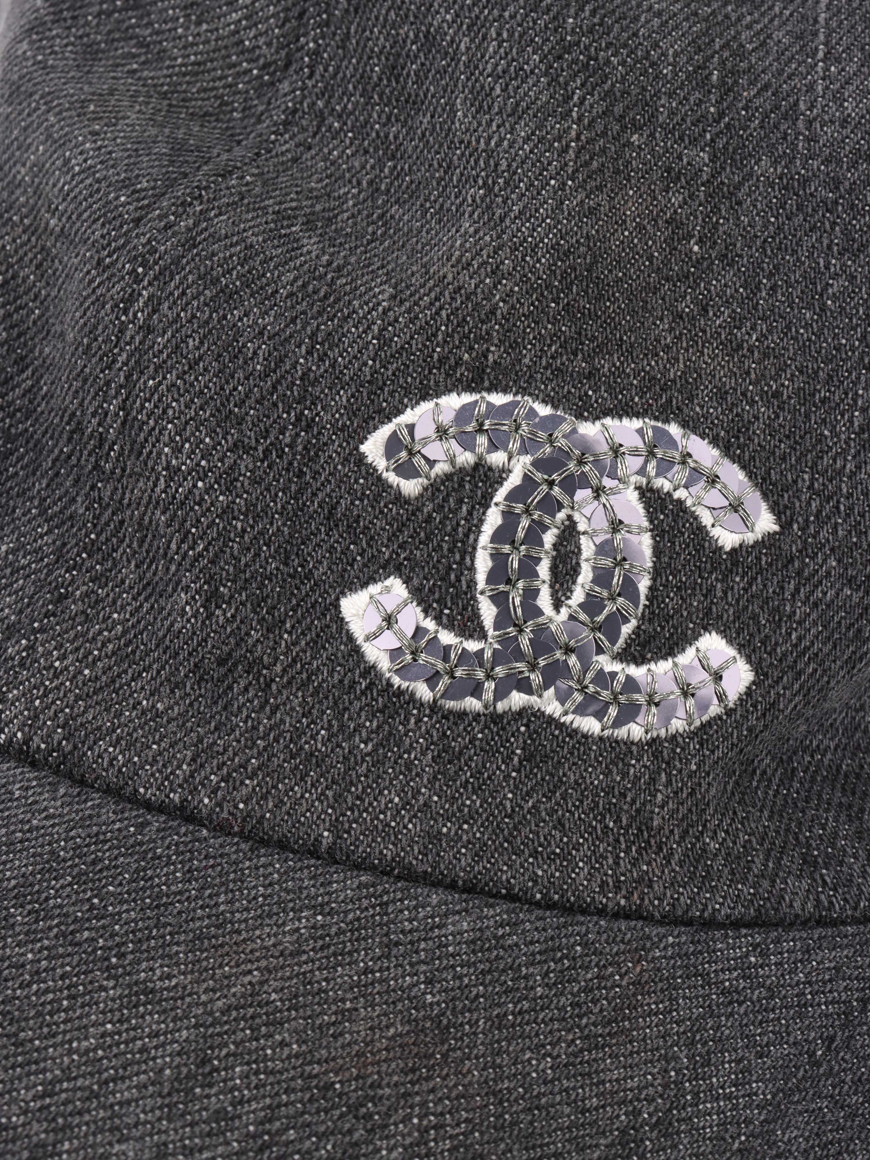 Chanel Grey Cap with CC Logo.