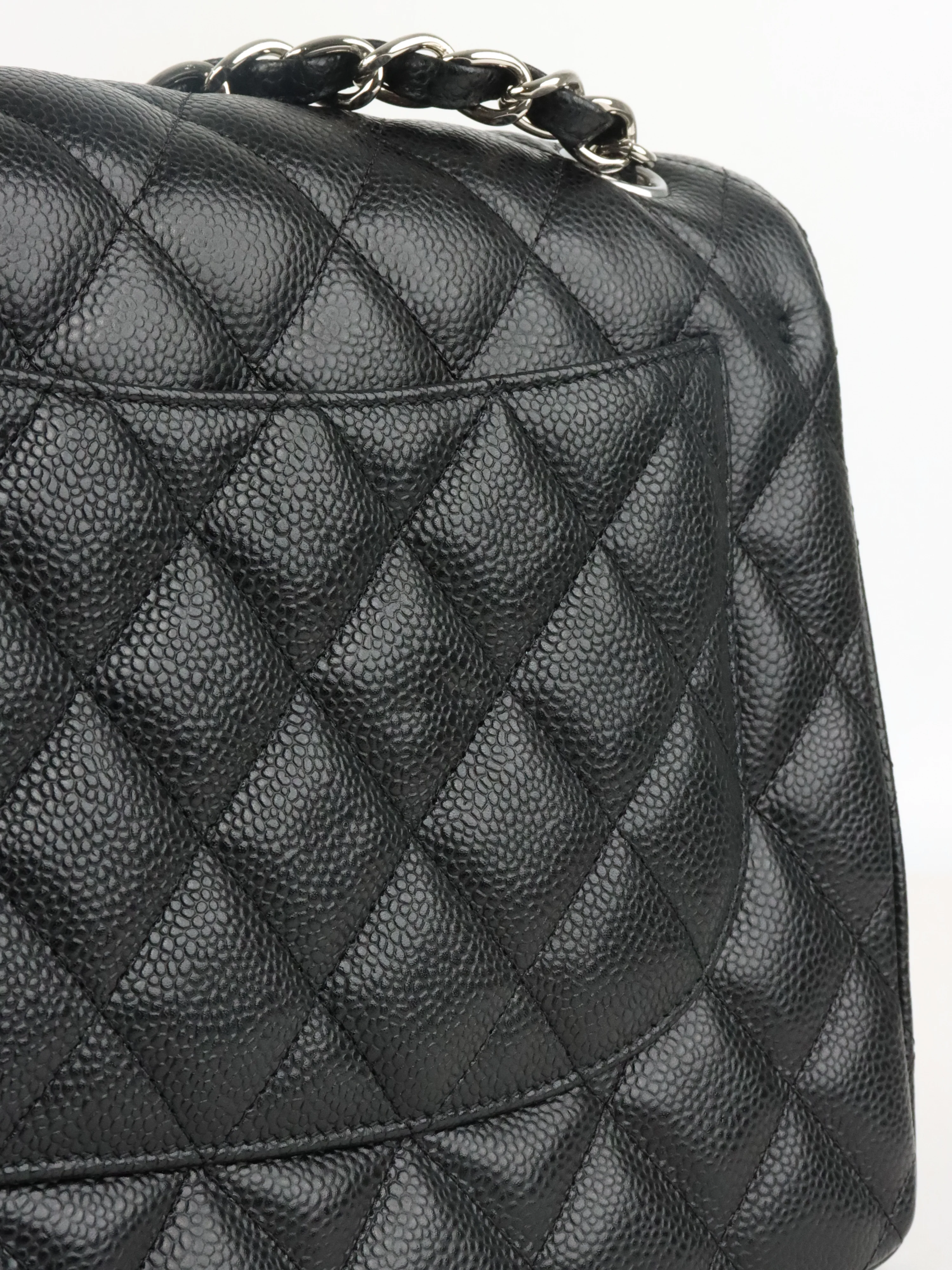 Chanel Black Caviar Jumbo Classic Flap SHW