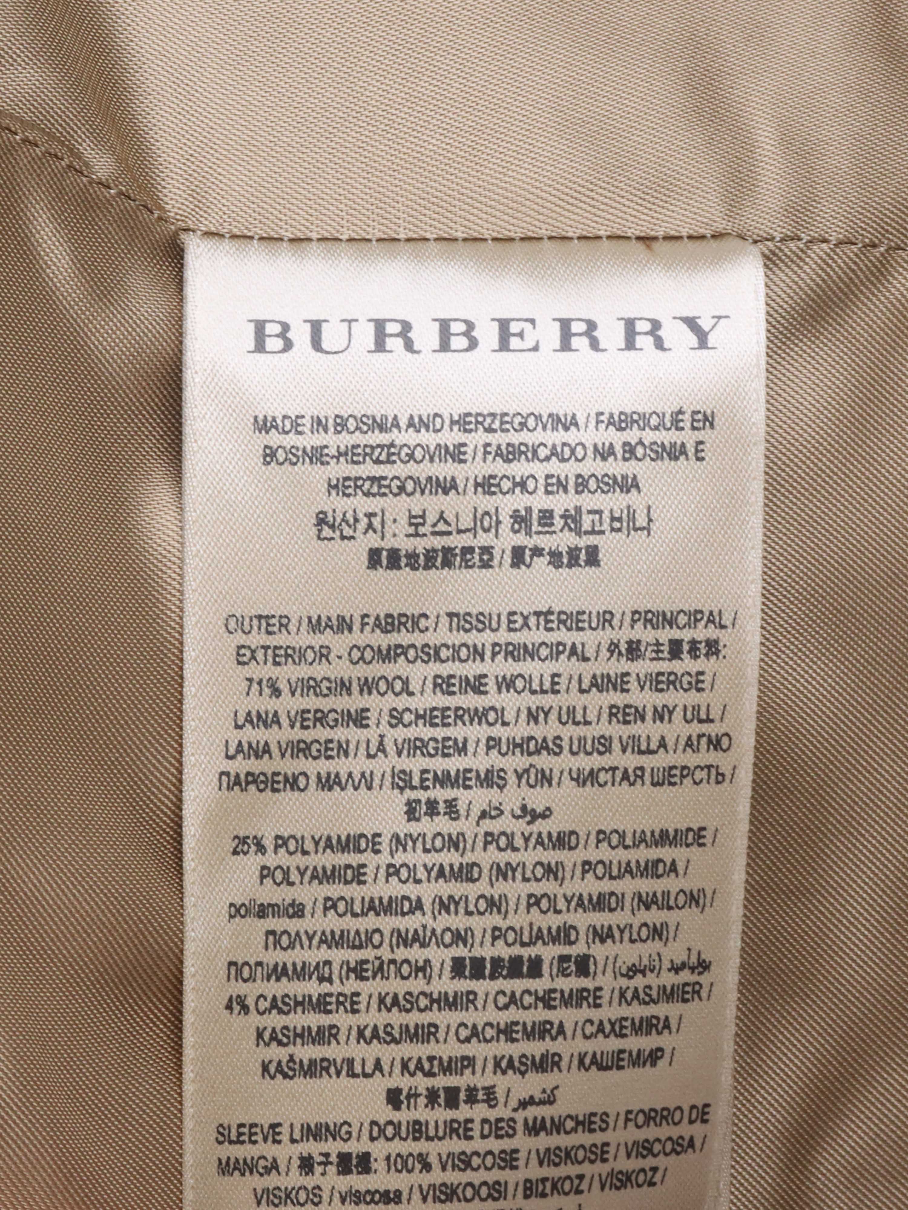 Burberry Camel Cashmere Coat.