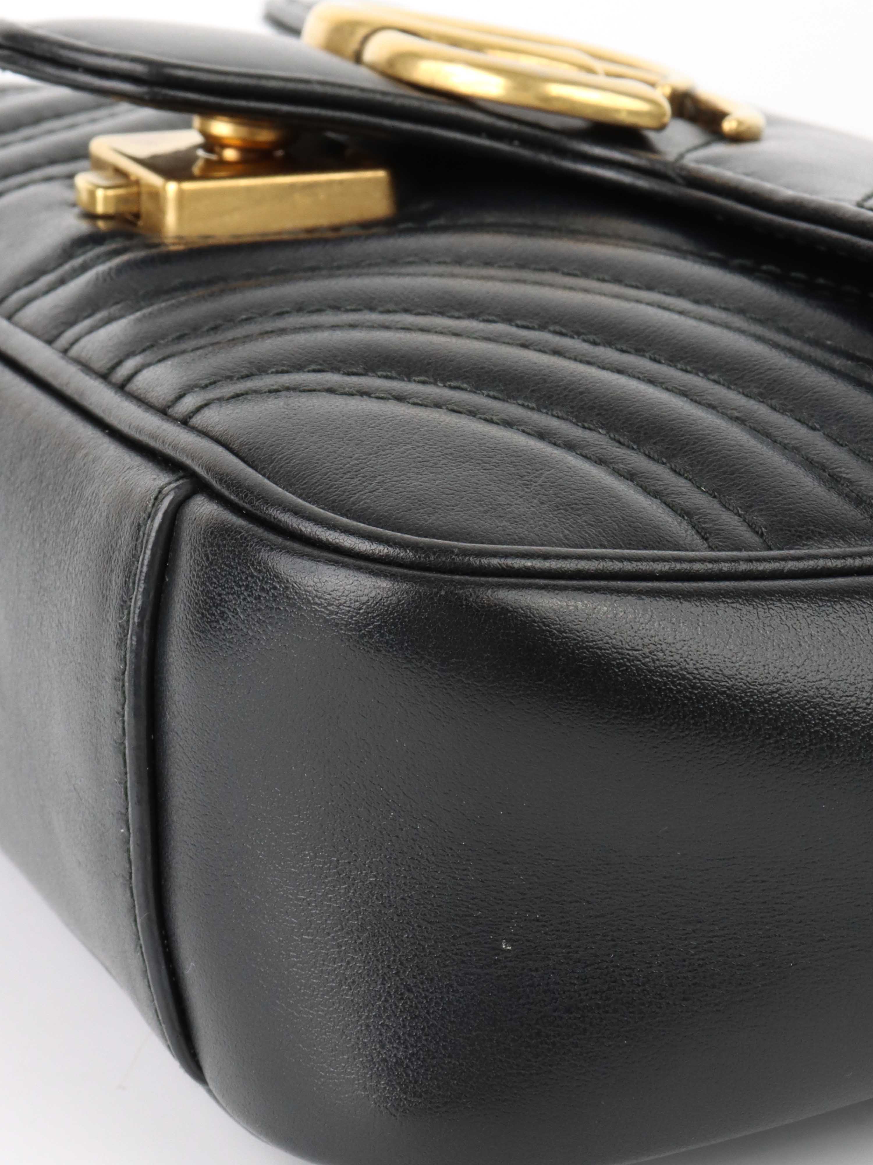 Gucci Black Mini Marmont Shoulder Bag.