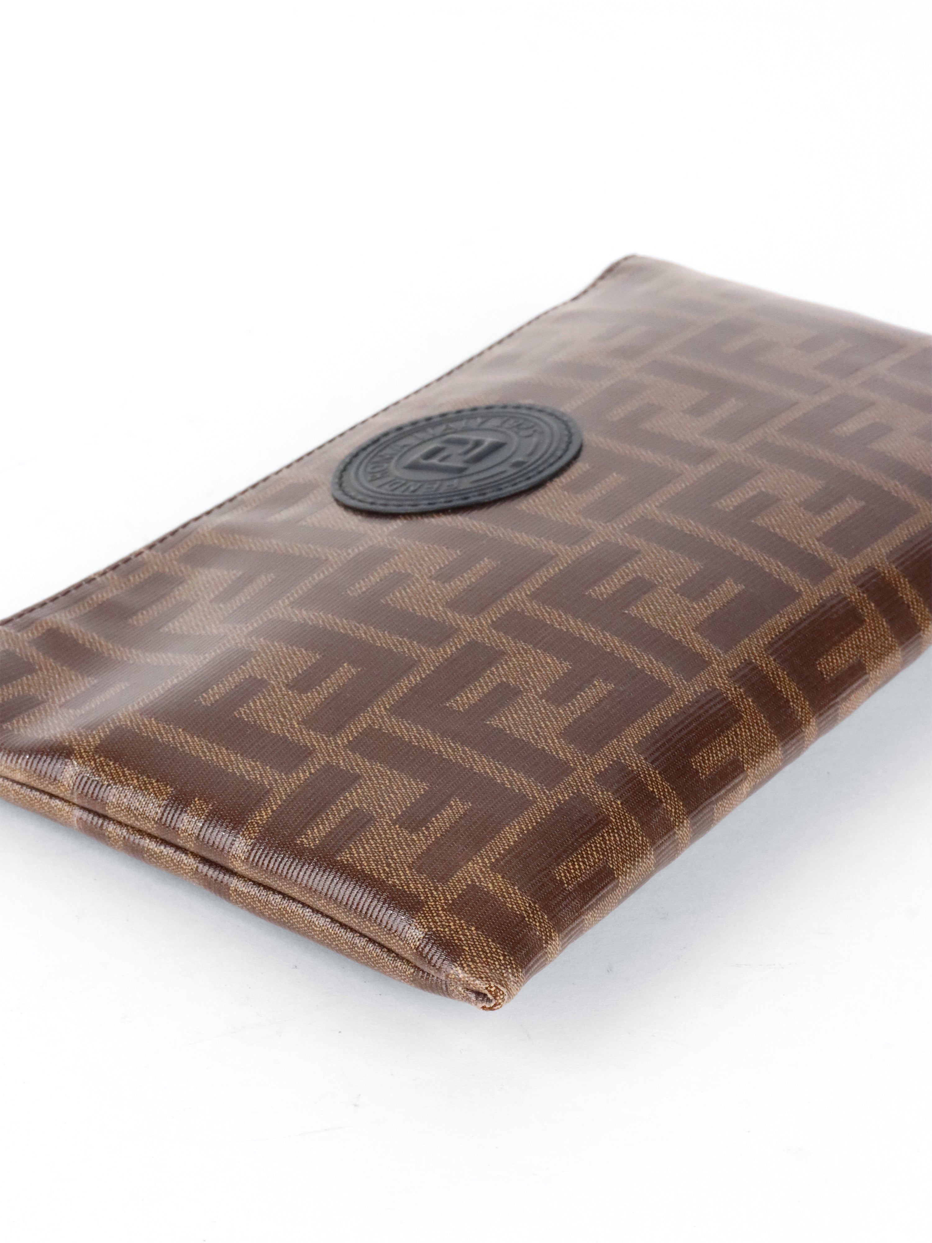 Fendi Glazed Brown FF Zucca Flat Pouch