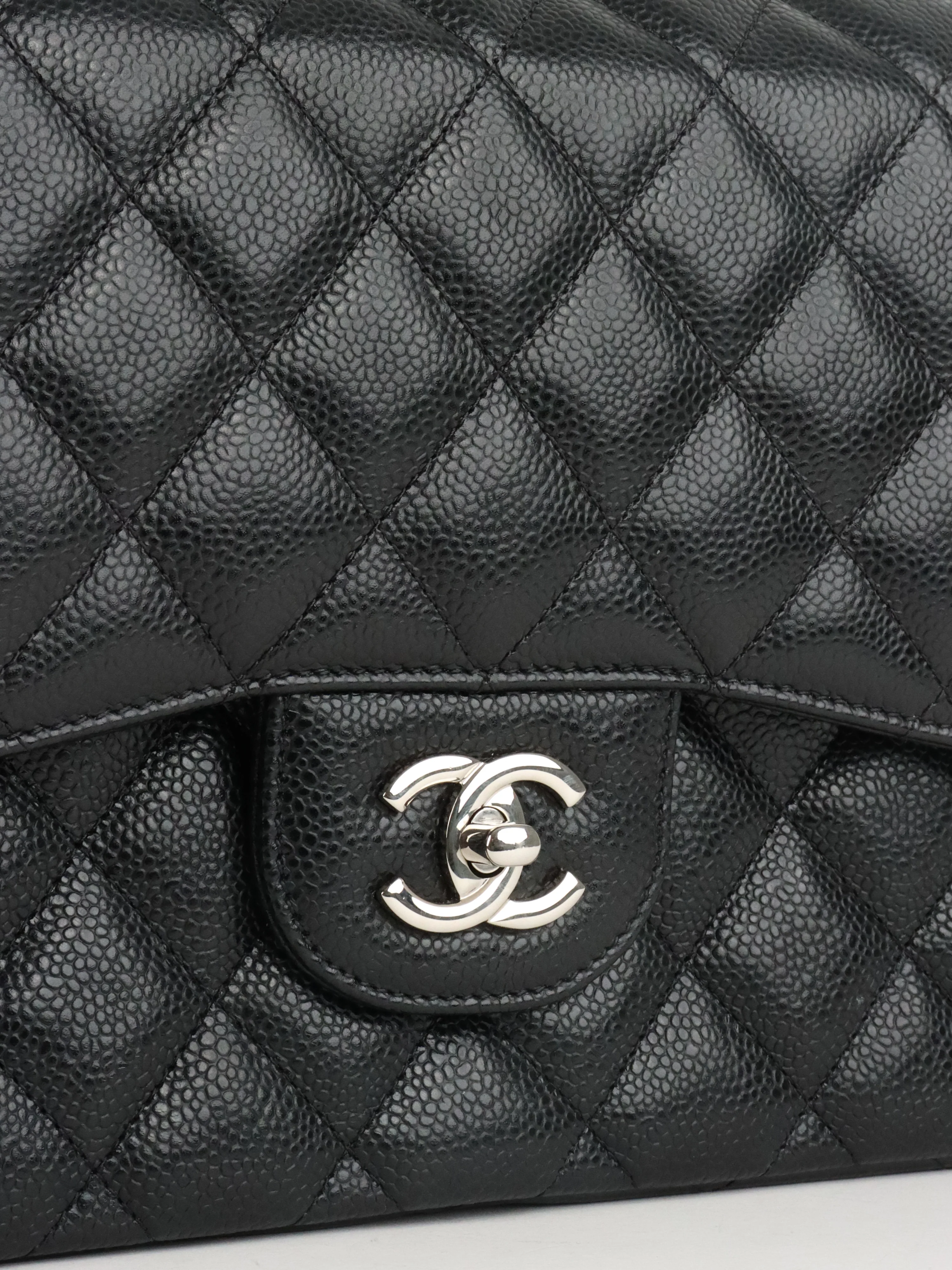 Chanel Black Caviar Jumbo Classic Flap SHW