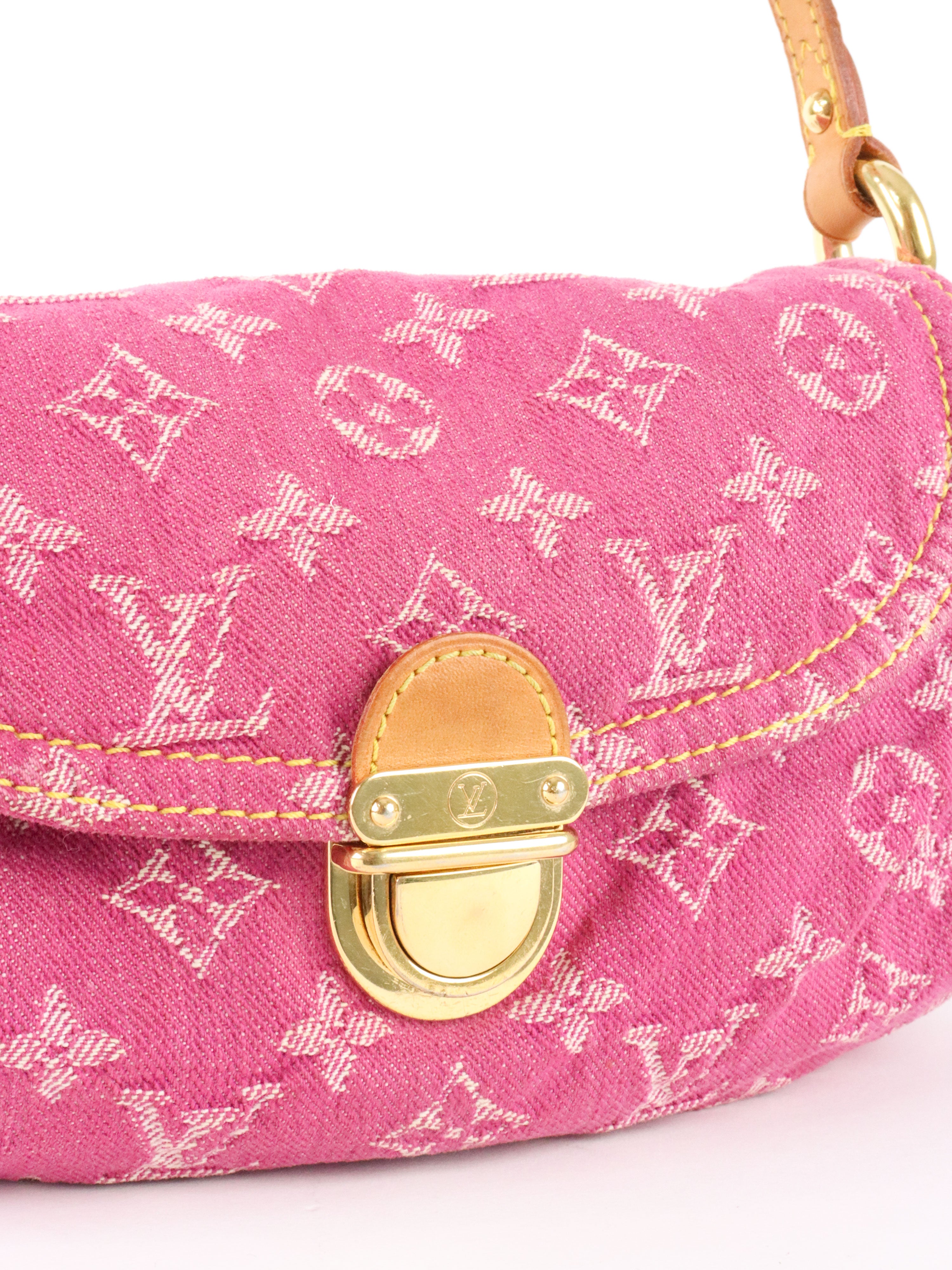 Louis Vuitton Vintage Pink Denim Sunset Shoulder Bag