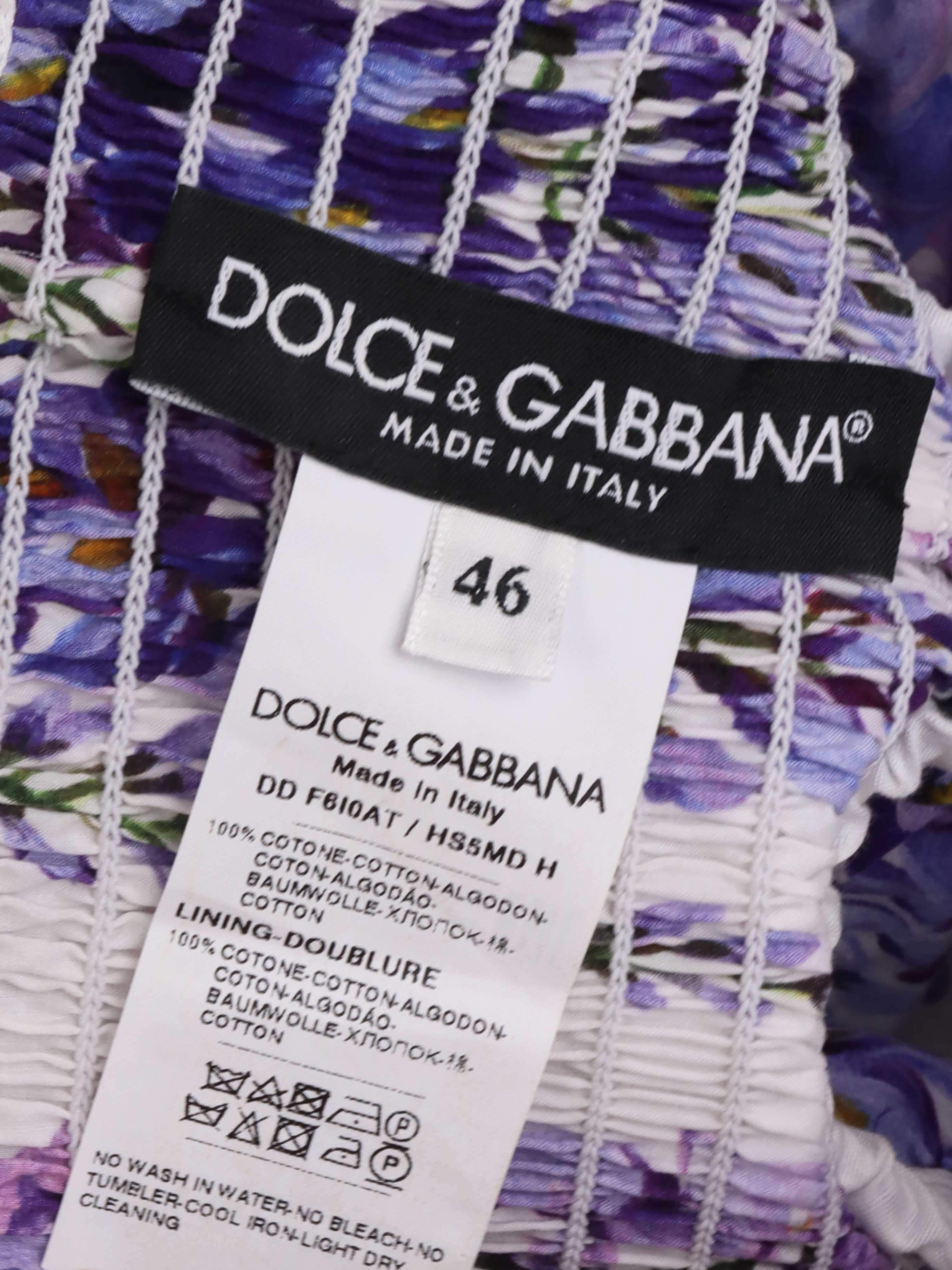 Dolce 
Gabbana Purple Floral Mini Dress.