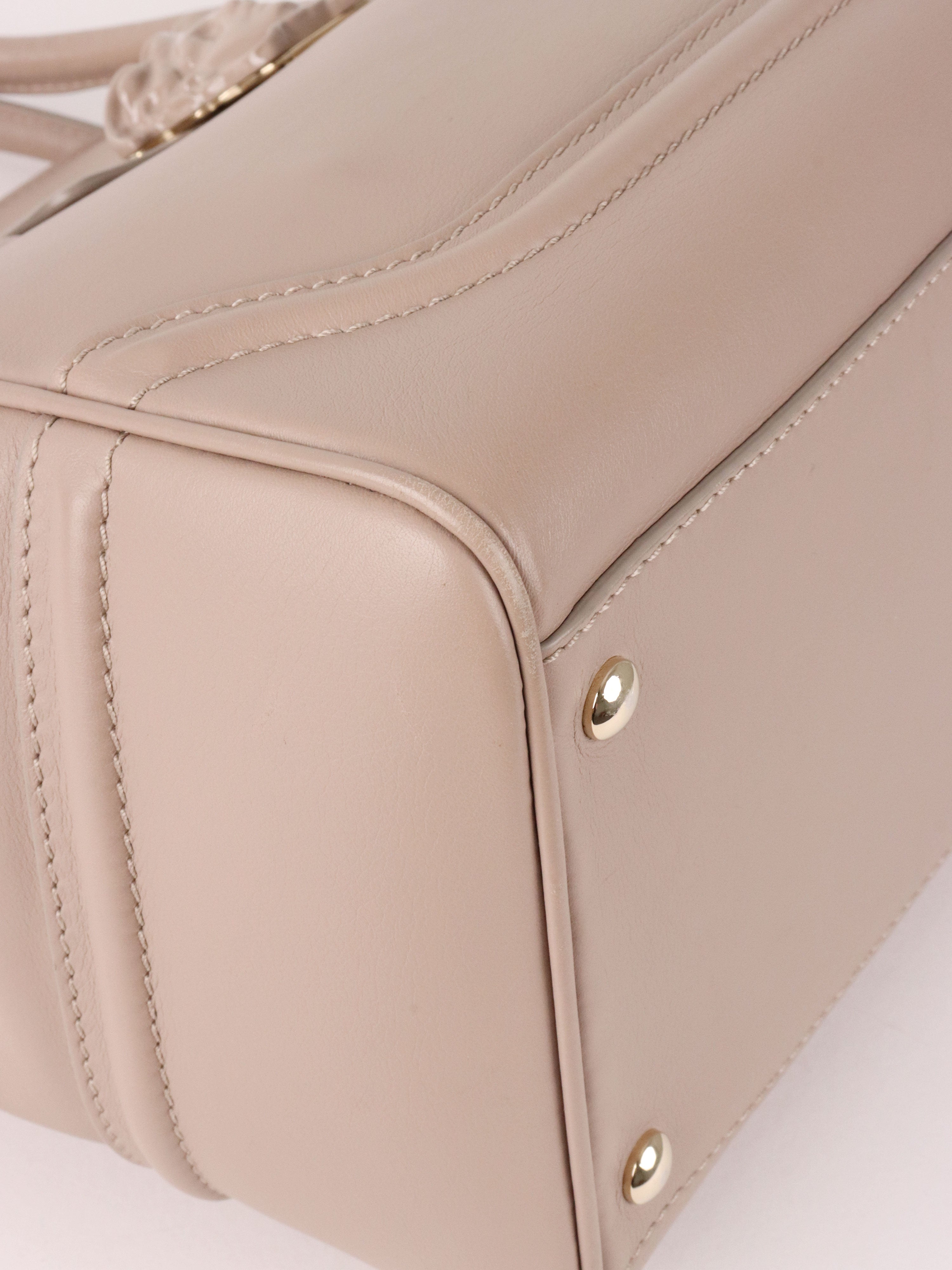 Versace Nude Leather Palazzo Empire Tote