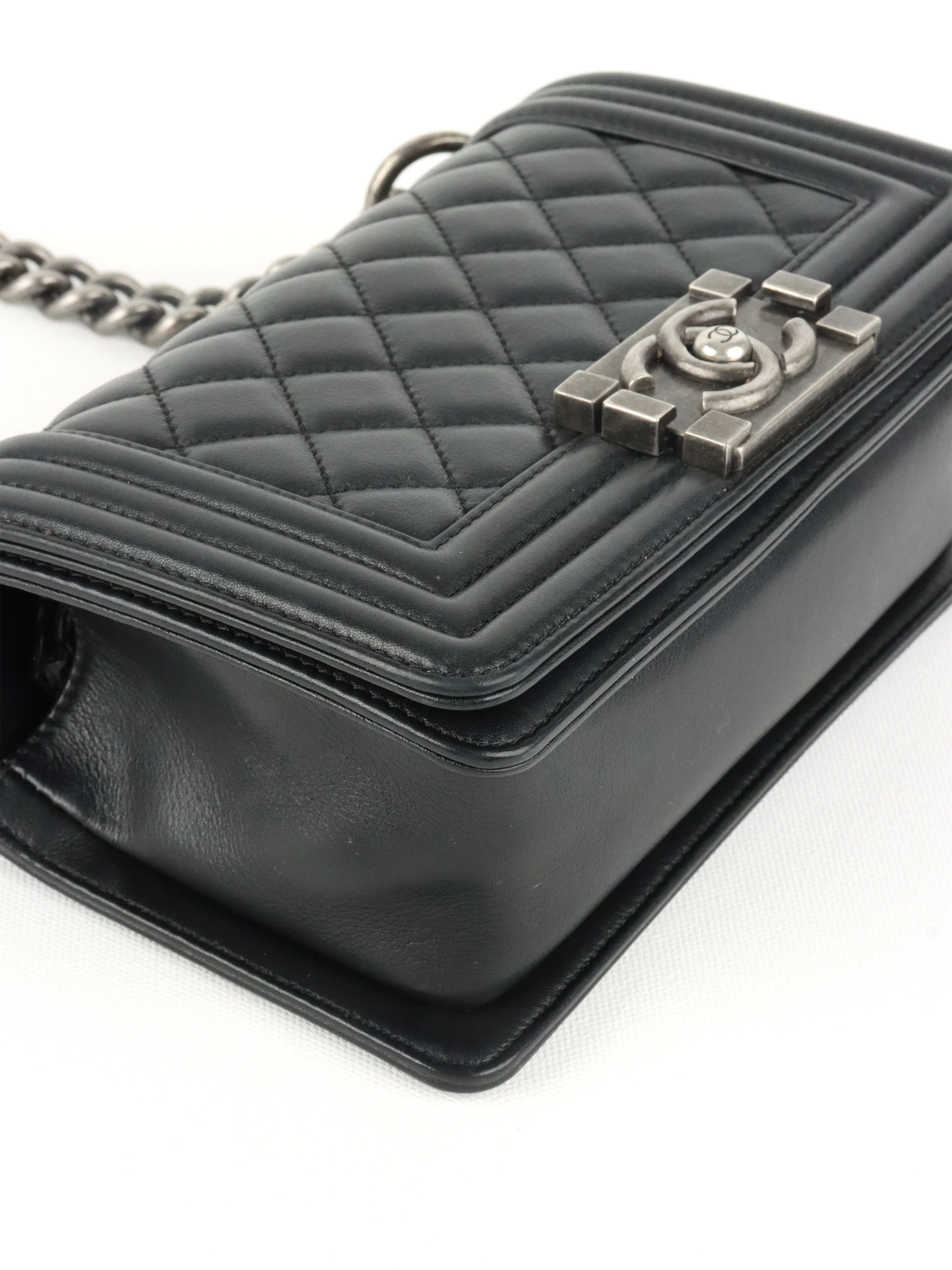 Chanel Small Black Lambskin Boy Bag